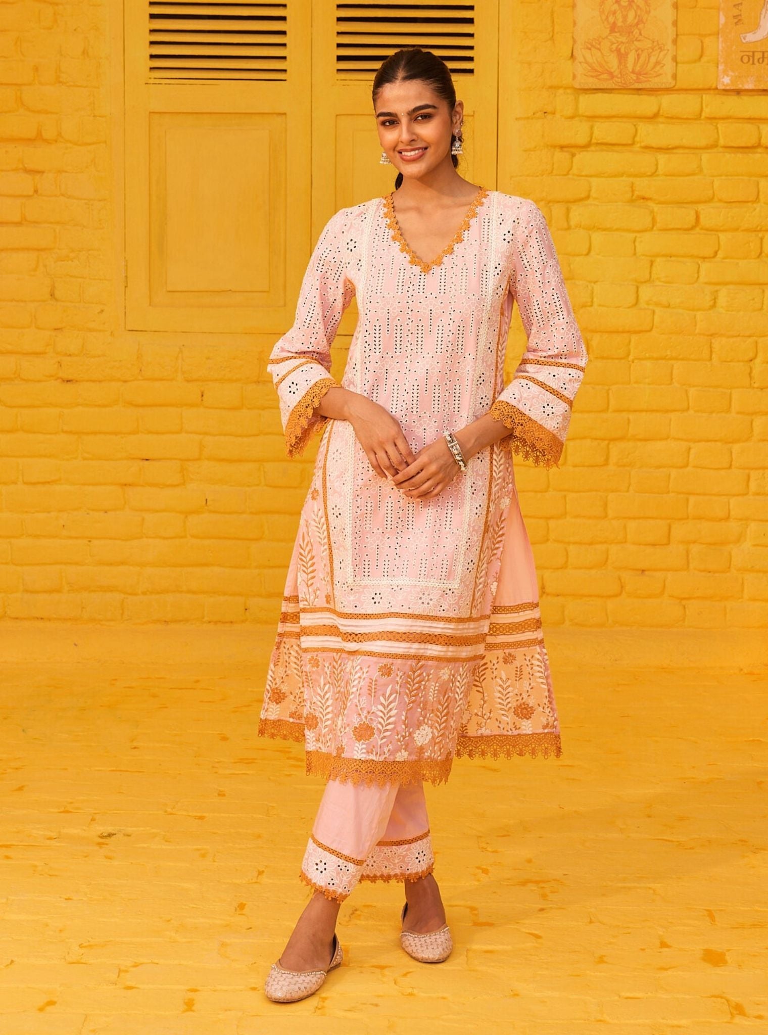 Maithali Supima Cotton Pink Kurta Set