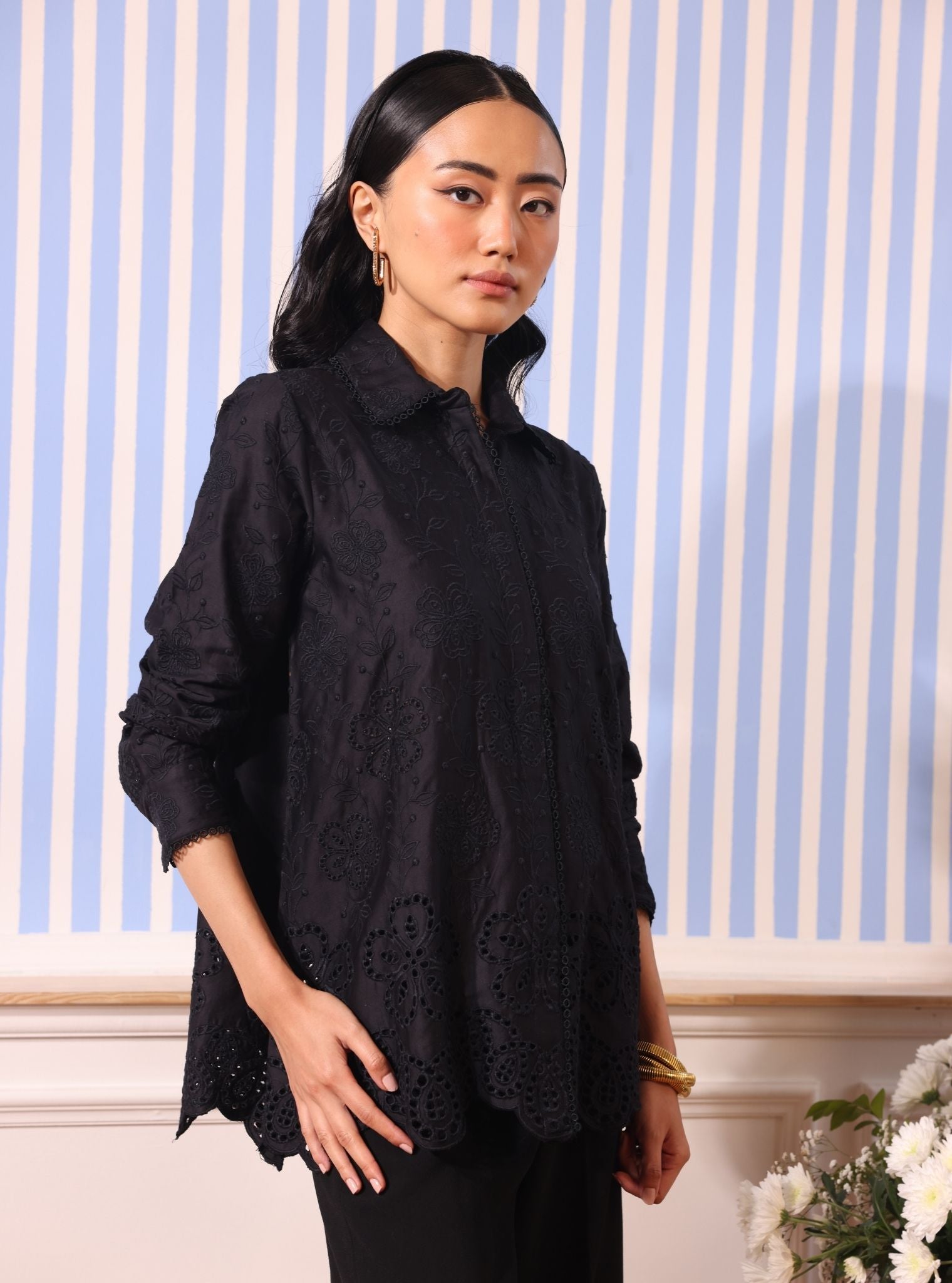 Romy Supima Cotton Black Shirt