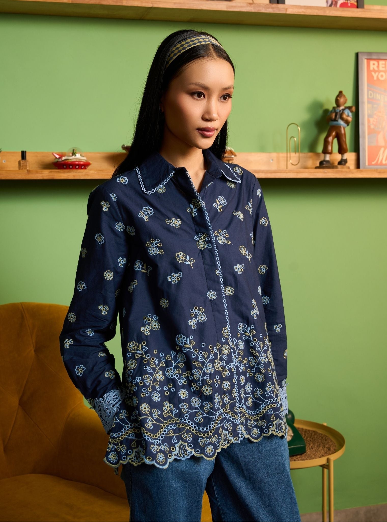 Zaniya Supima Cotton Navy Shirt