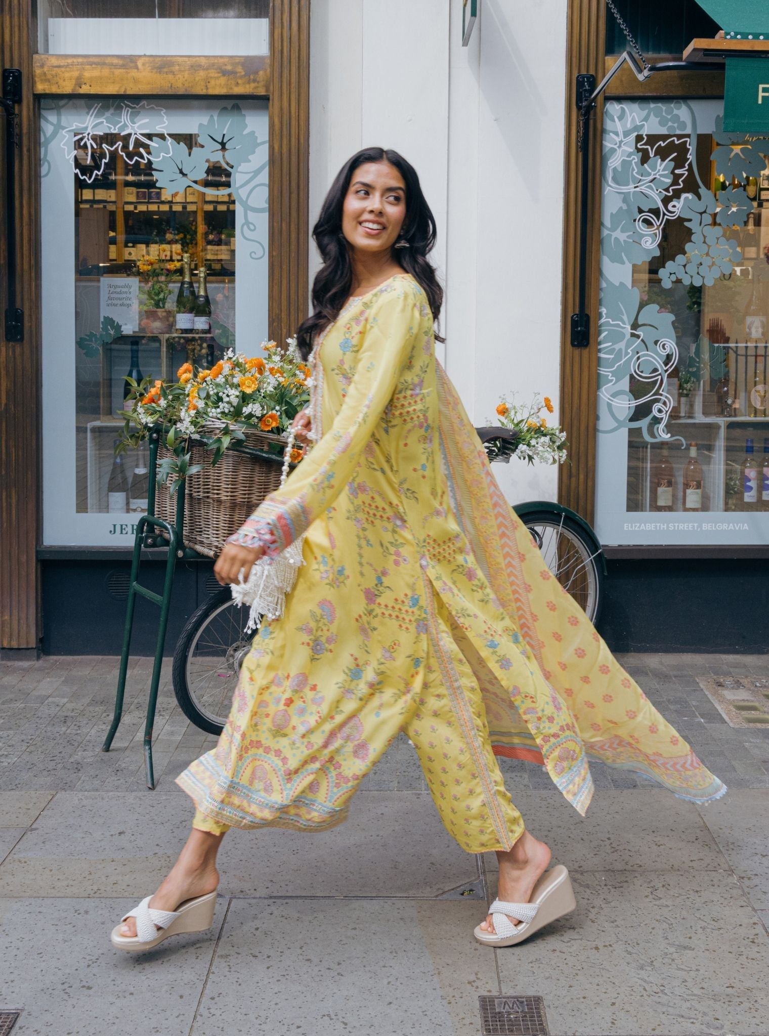 Zivra Lawn Printed Yellow Kurta Set