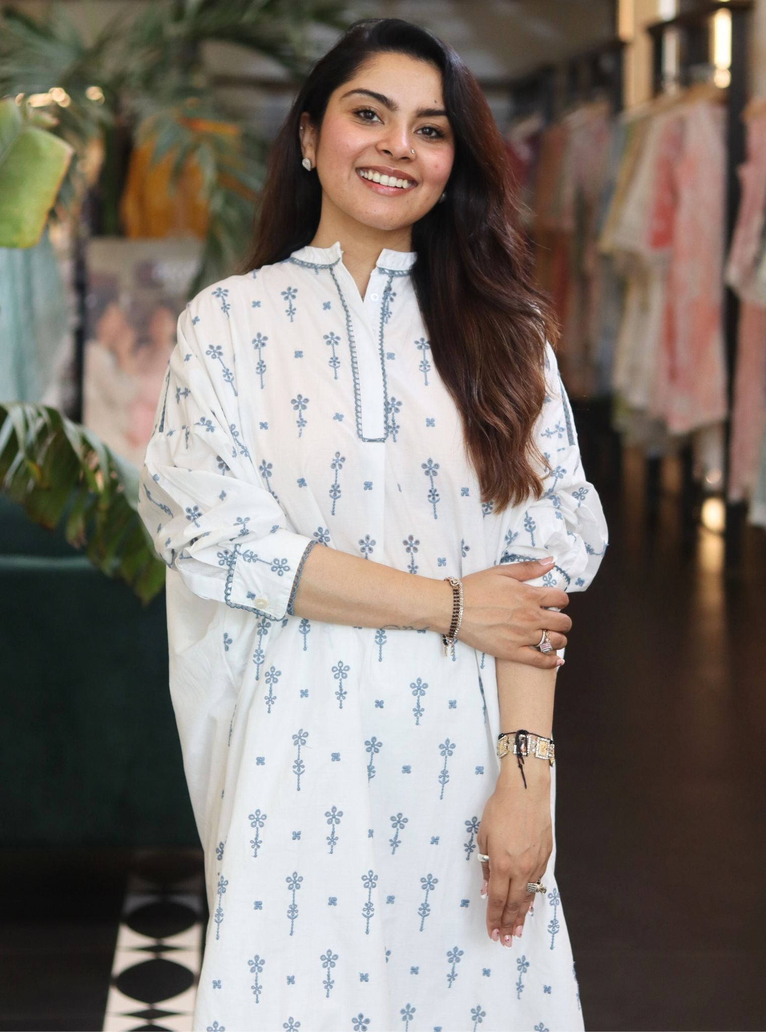 Oriana Supima Cotton White Co-ord Set