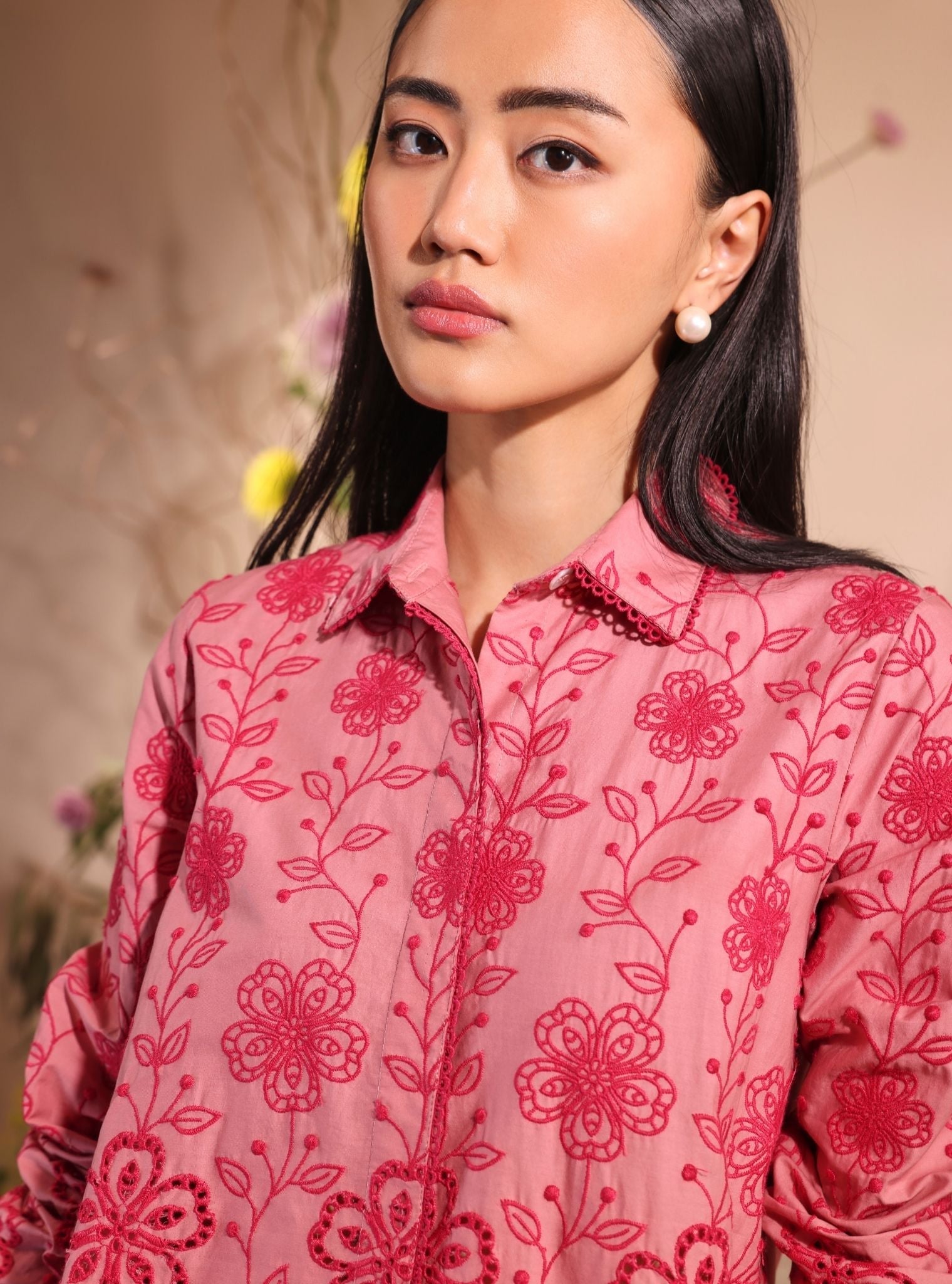 Romy Supima Cotton Salmon Pink Shirt