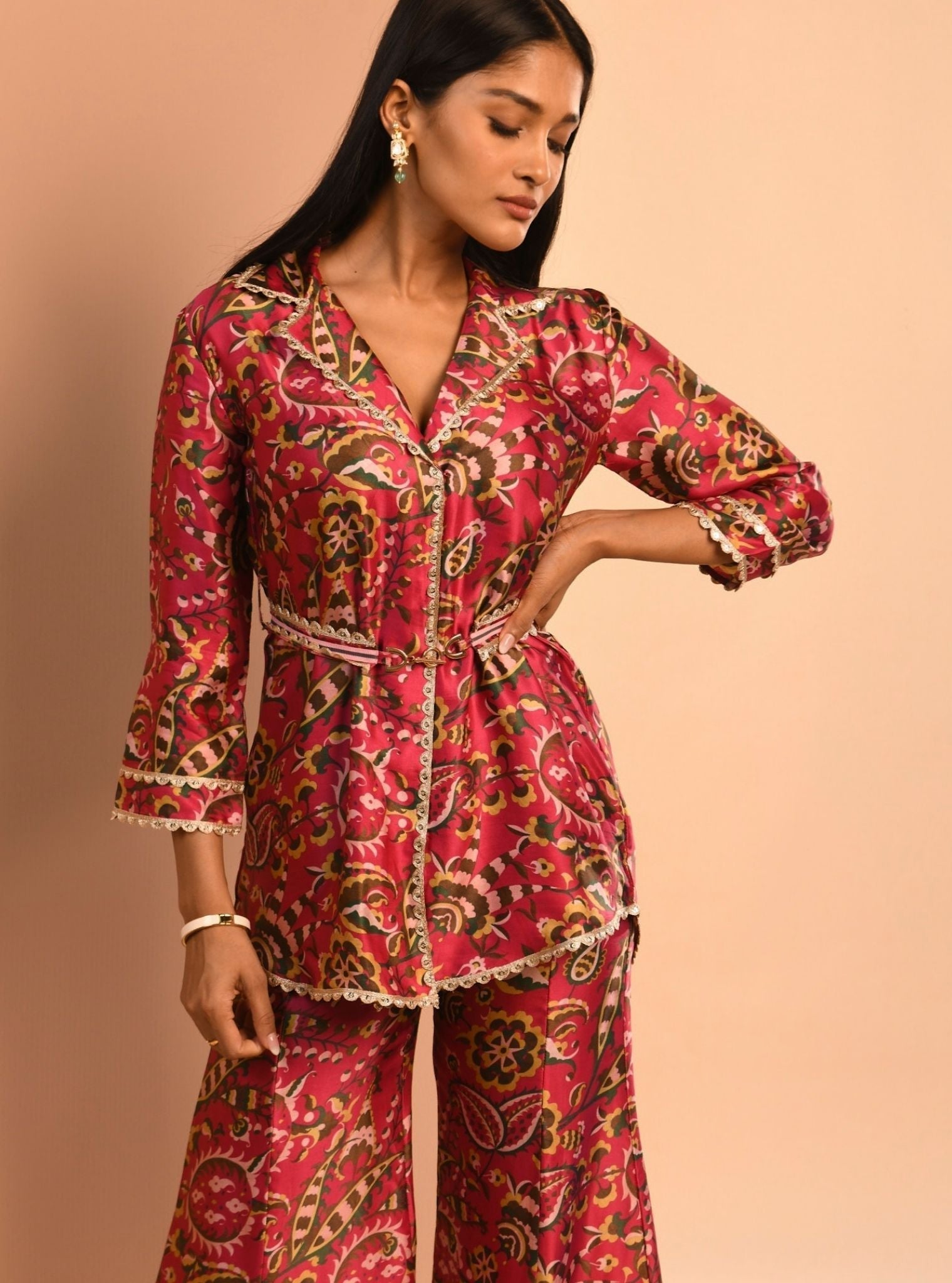 Bree Cupro Fuchsia Kurta Set
