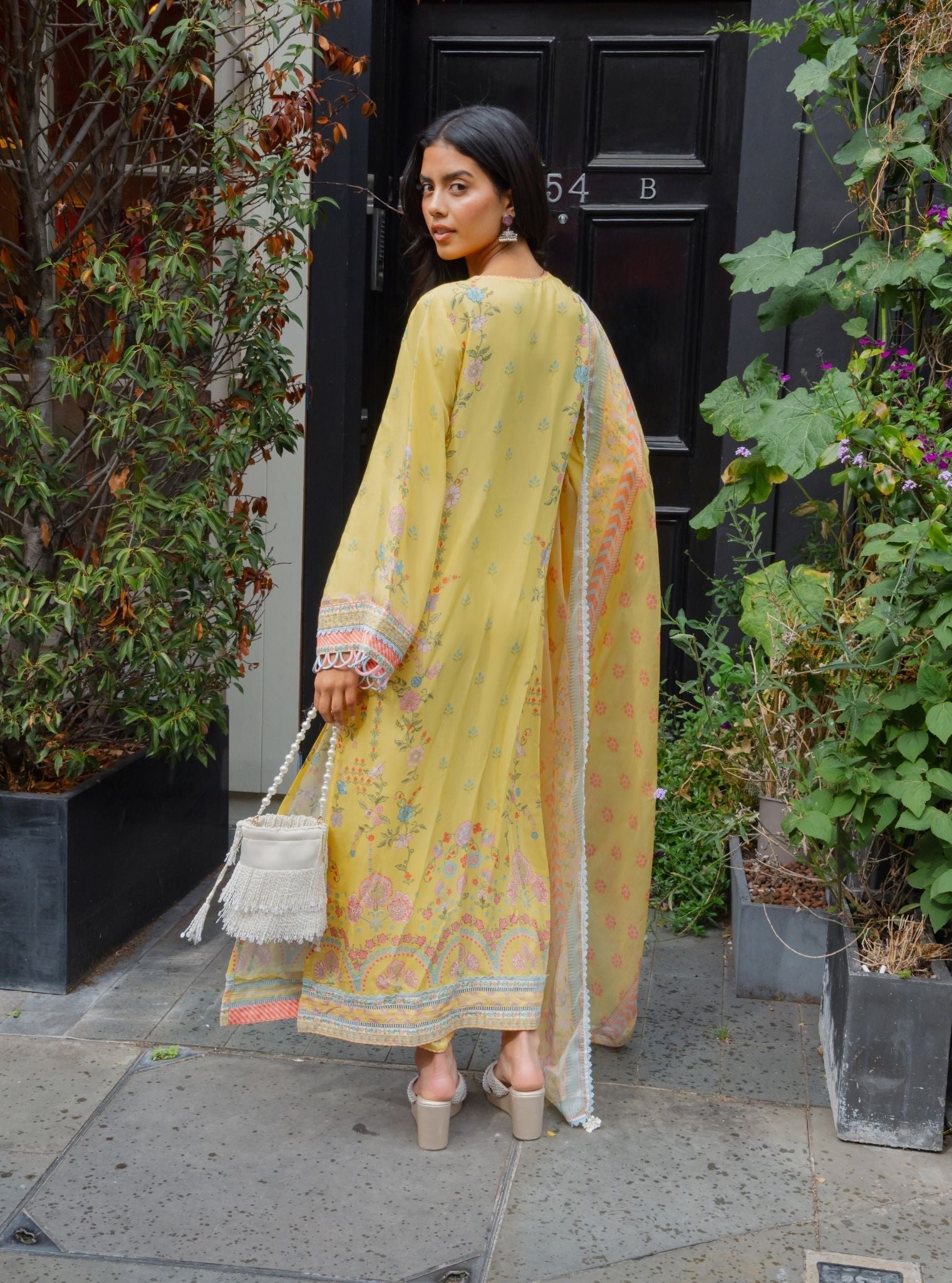 Zivra Lawn Printed Yellow Kurta Set