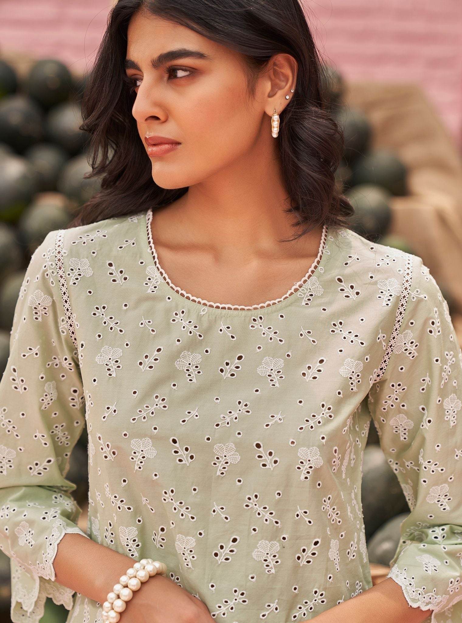 Hannah Supima Cotton Green Co-ord Set