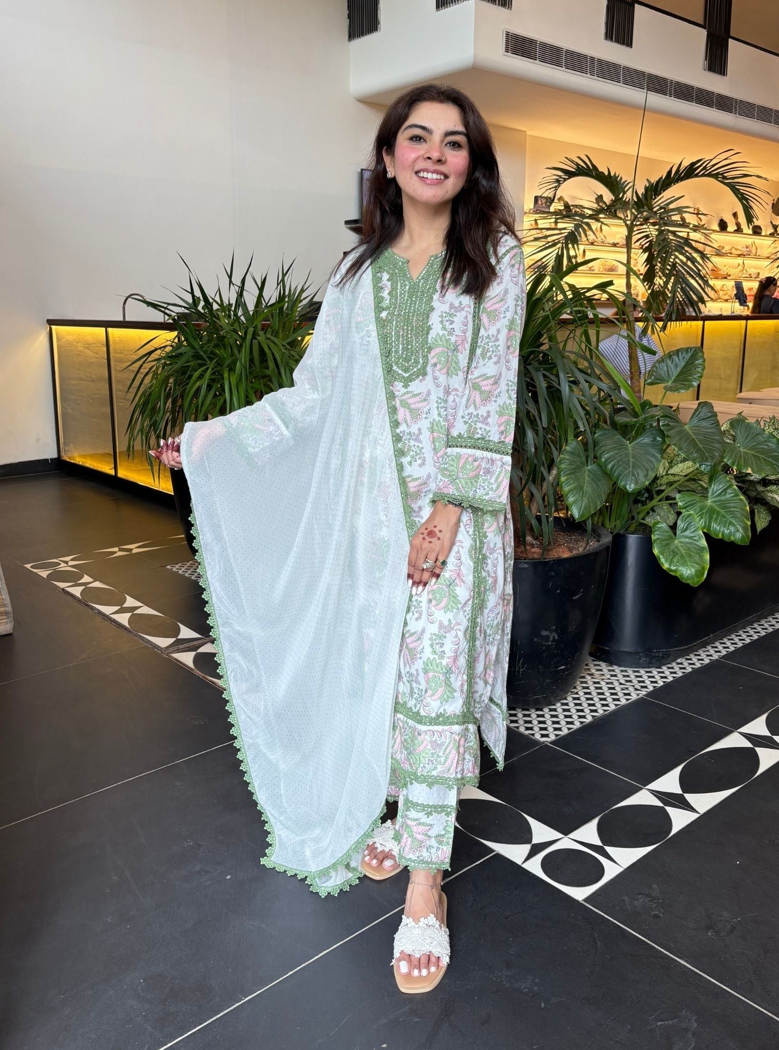 Esti Supima Cotton Green Kurta Set