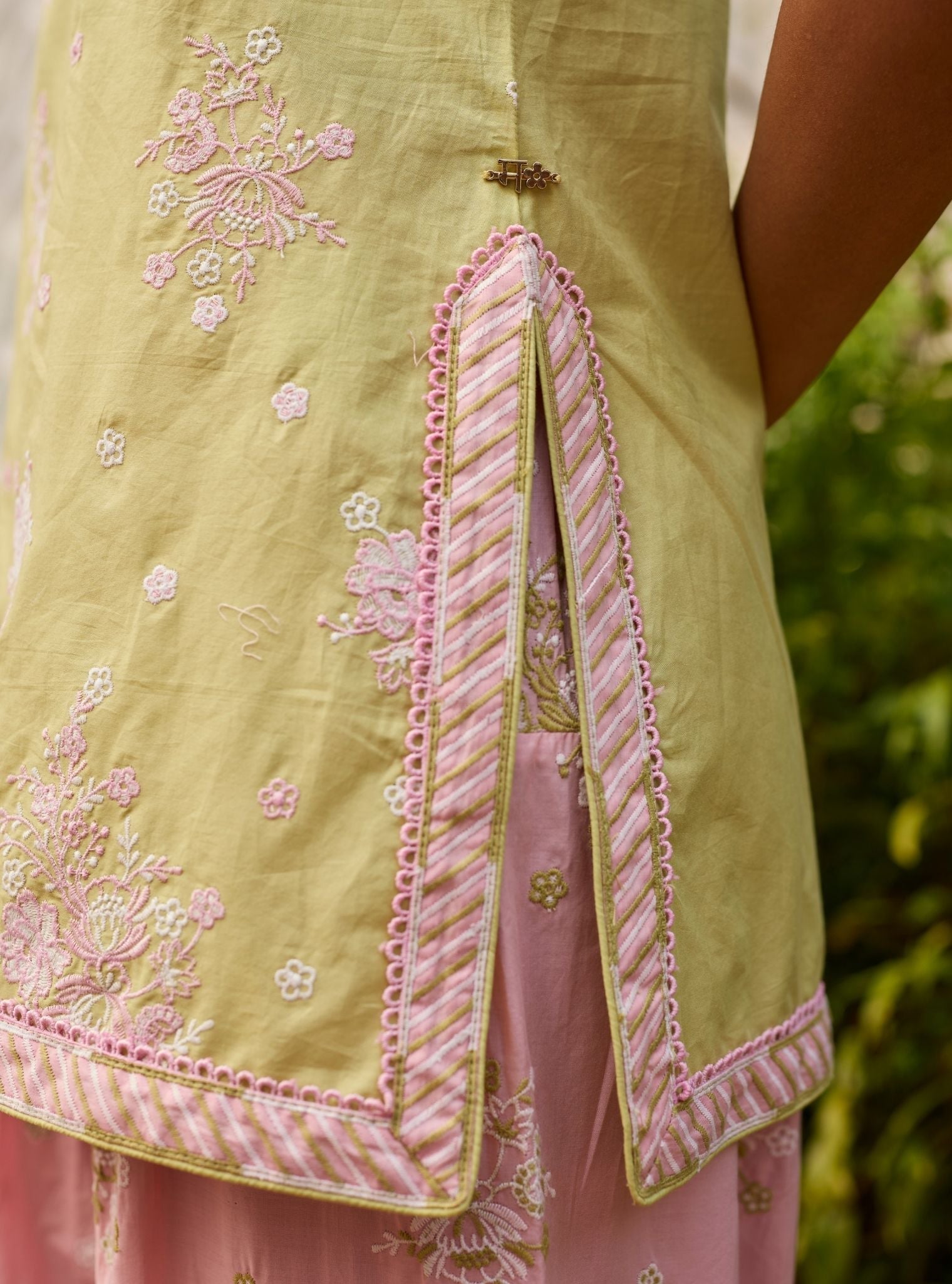 Liva Supima Cotton Lime Kurta With Farshi Salwar