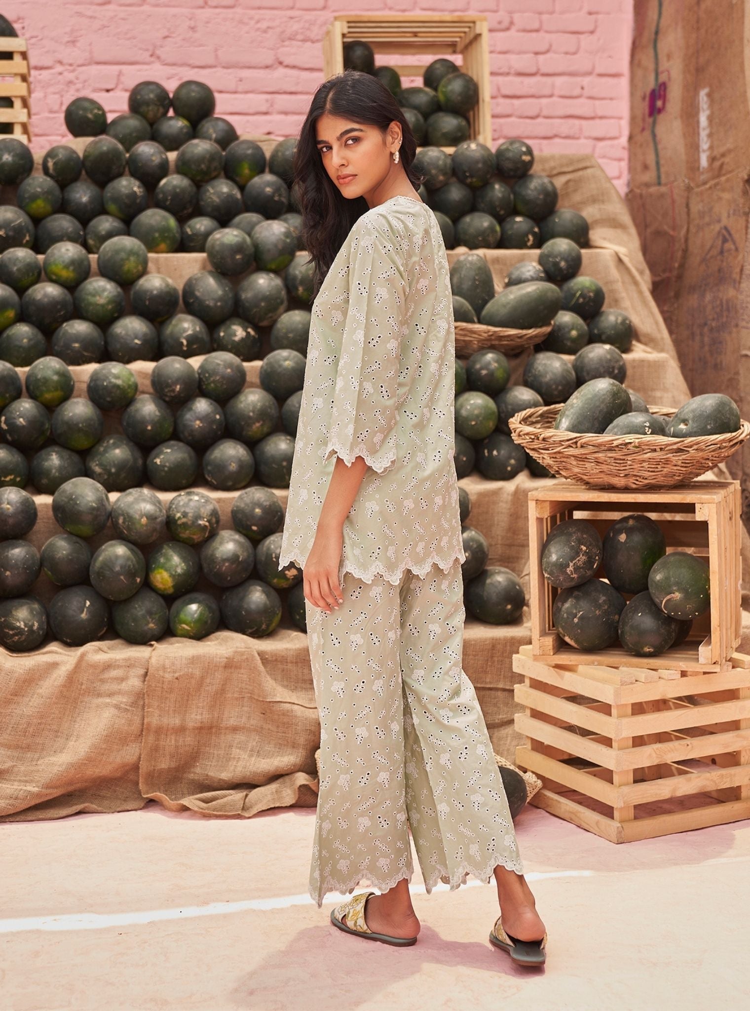 Hannah Supima Cotton Green Co-ord Set
