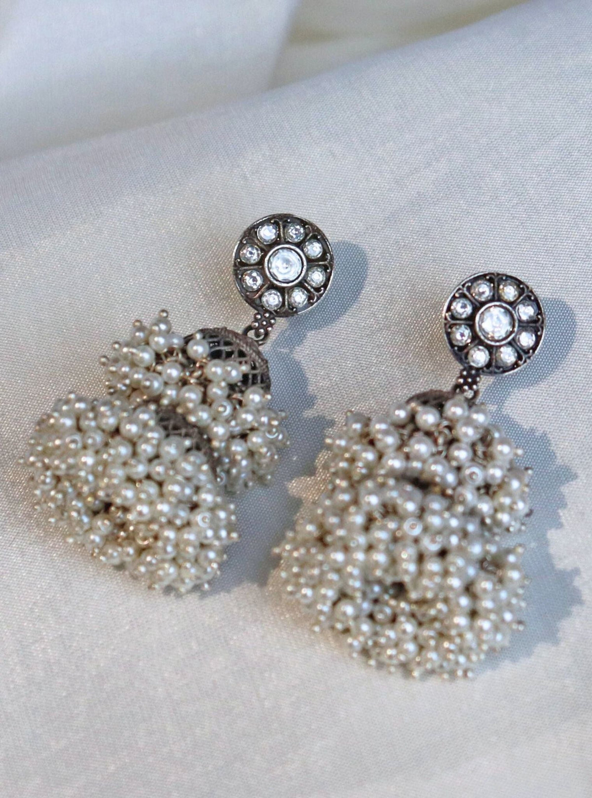 Pure Silver Aadhya Double Jhumki