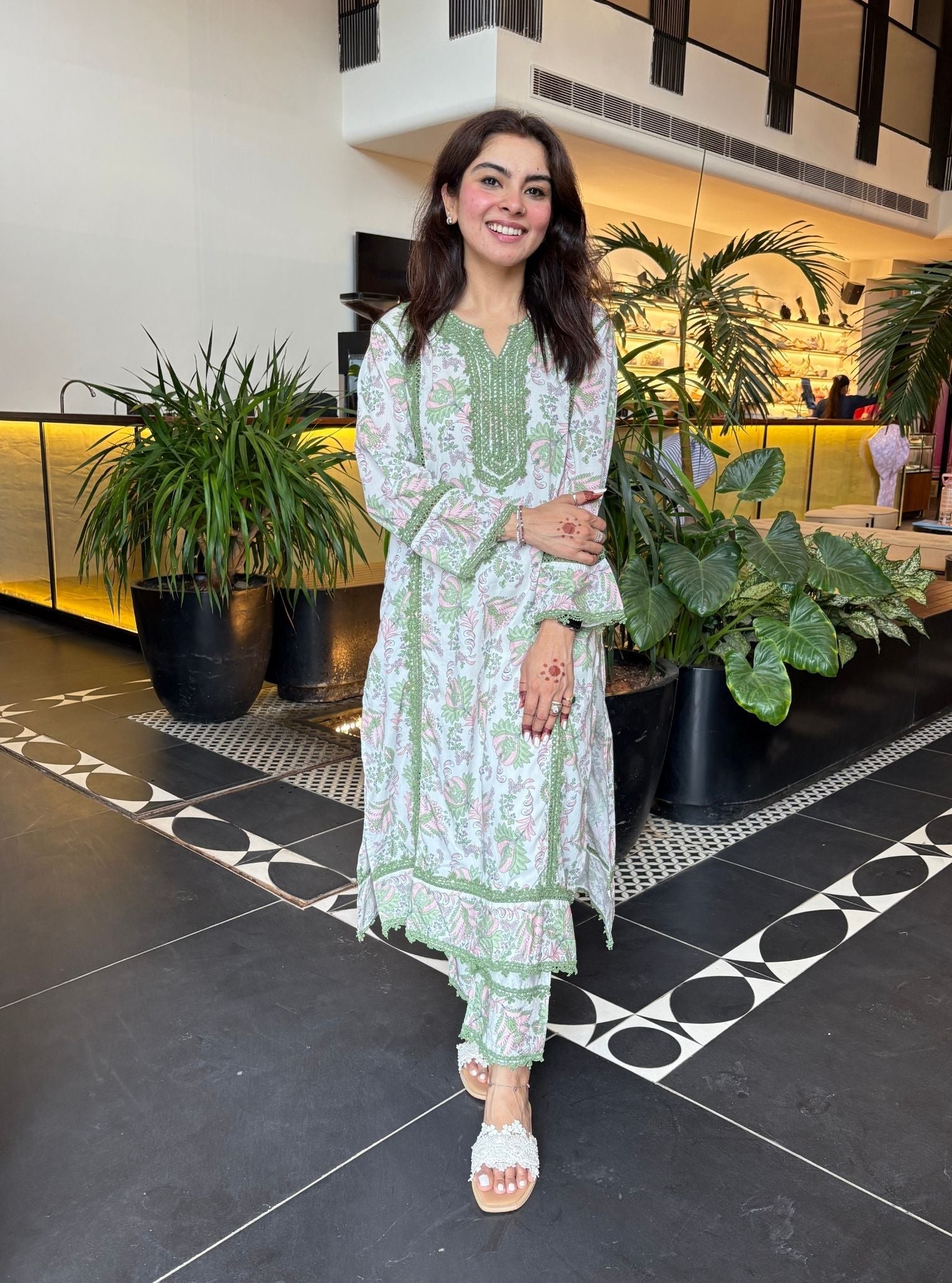 Esti Supima Cotton Green Kurta Set
