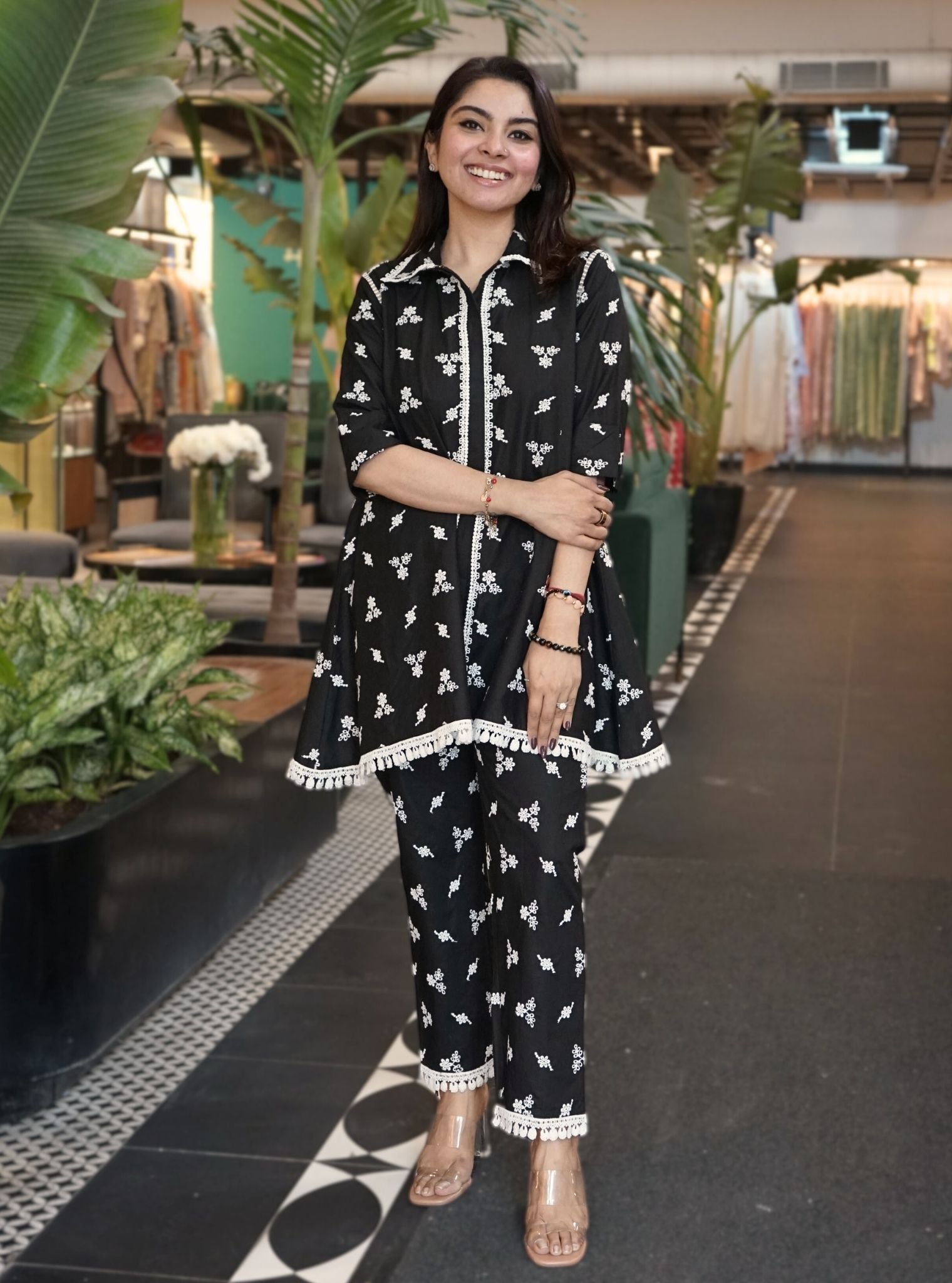 Colmar Supima Cotton Black Shirt Co-ord Set