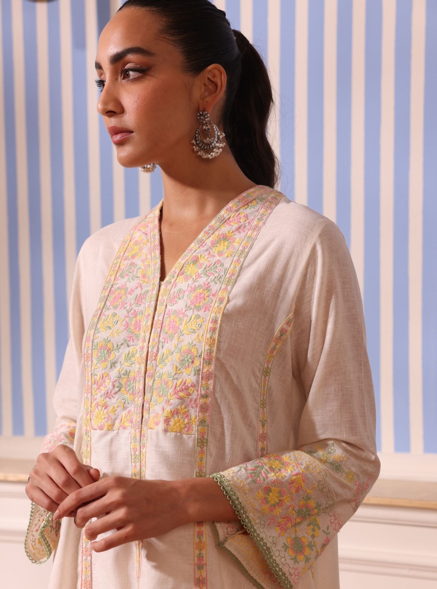 Siti Linen White Kurta Set