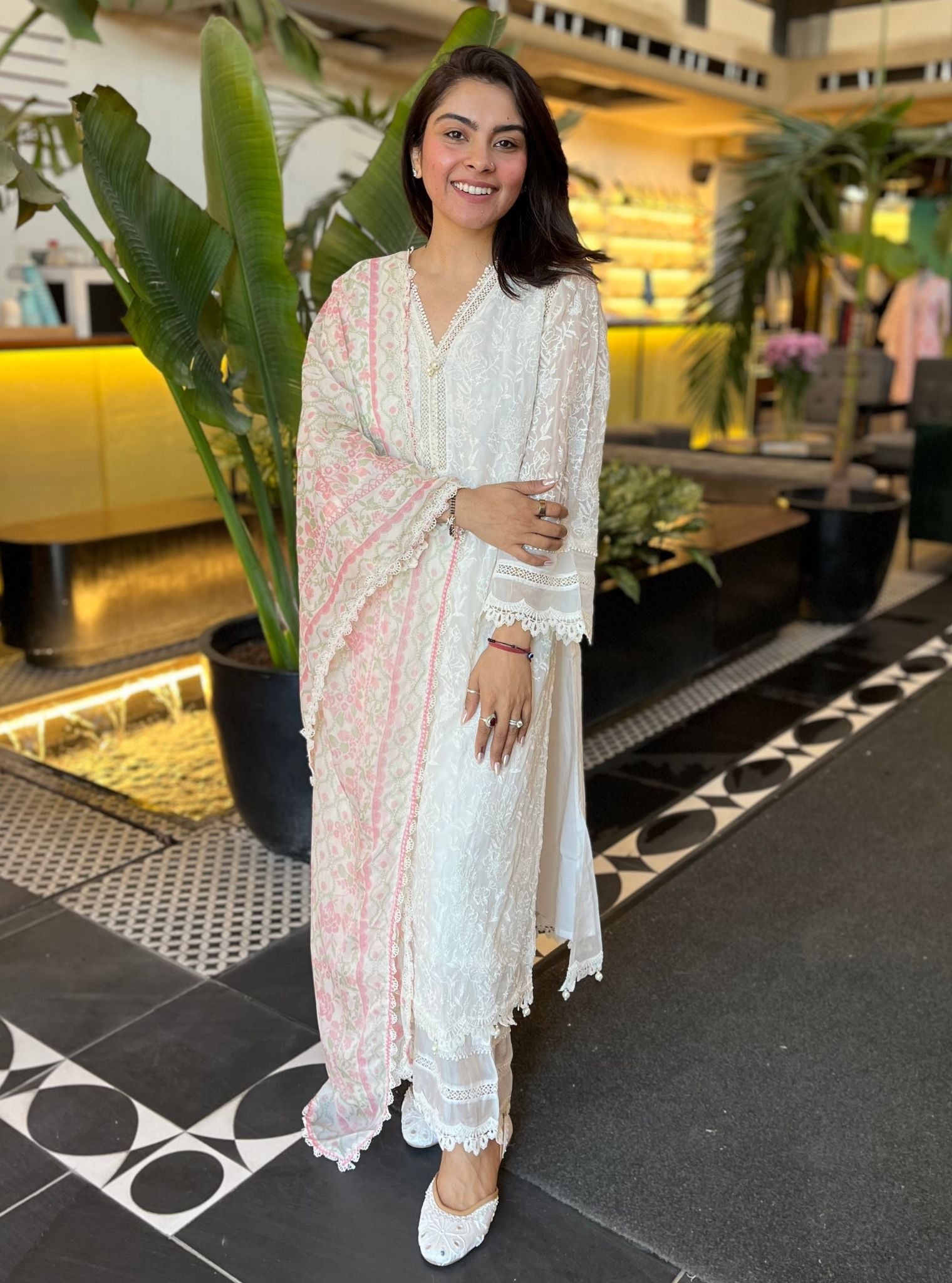 Cahya Organza Off White Kurta Set