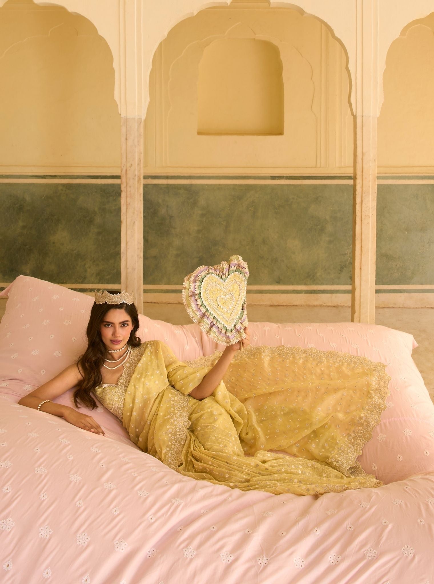 Ahlira Organza Lime Saree