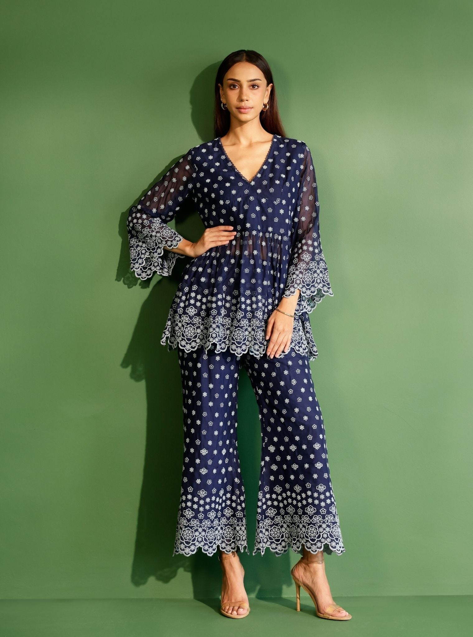 Penelope Organza Navy Top with Penelope Pant