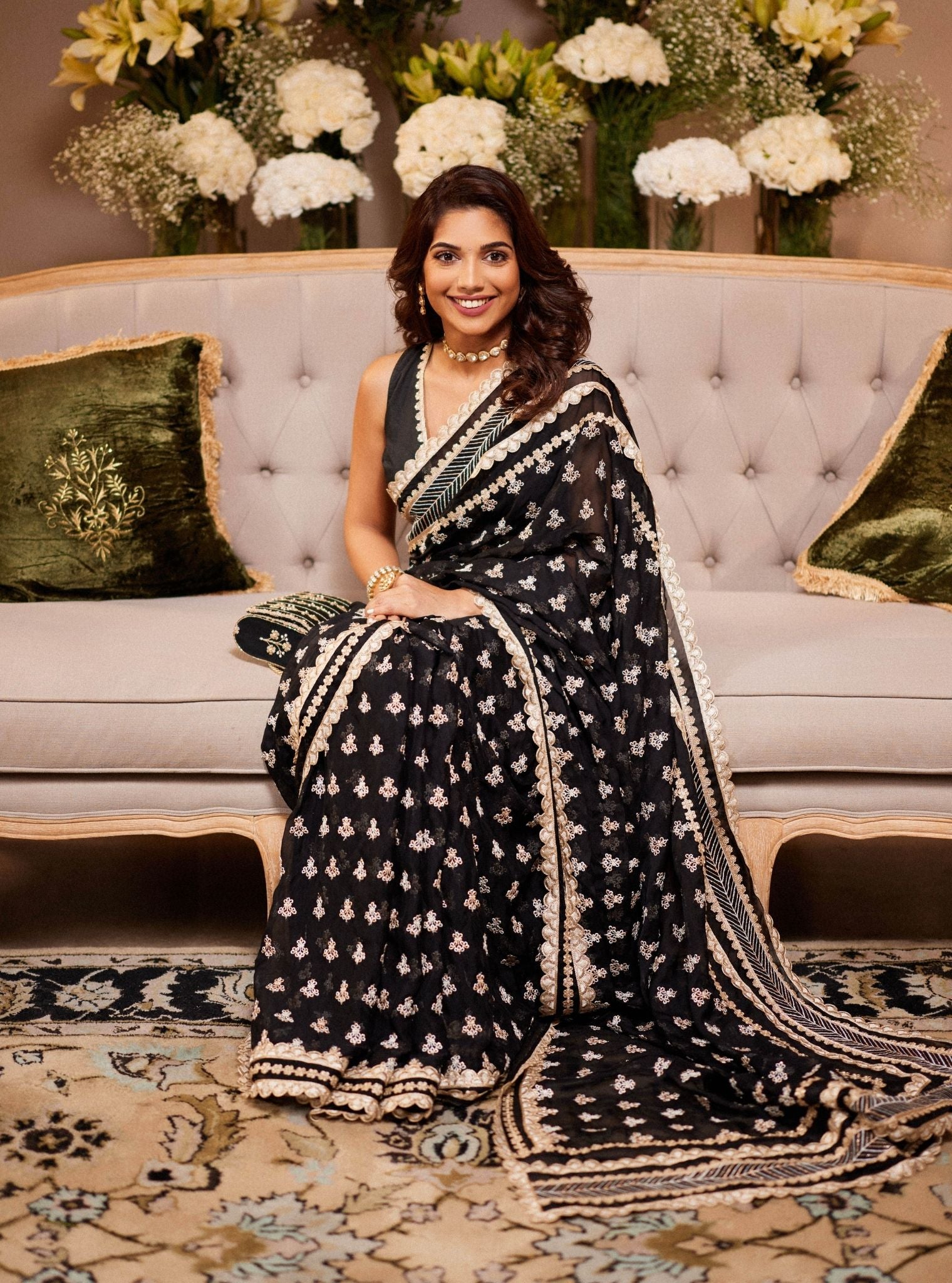 Miah Organza Black Saree