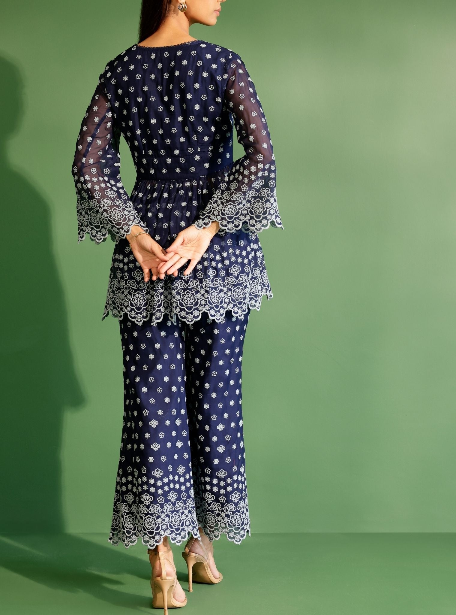 Penelope Organza Navy Top with Penelope Pant