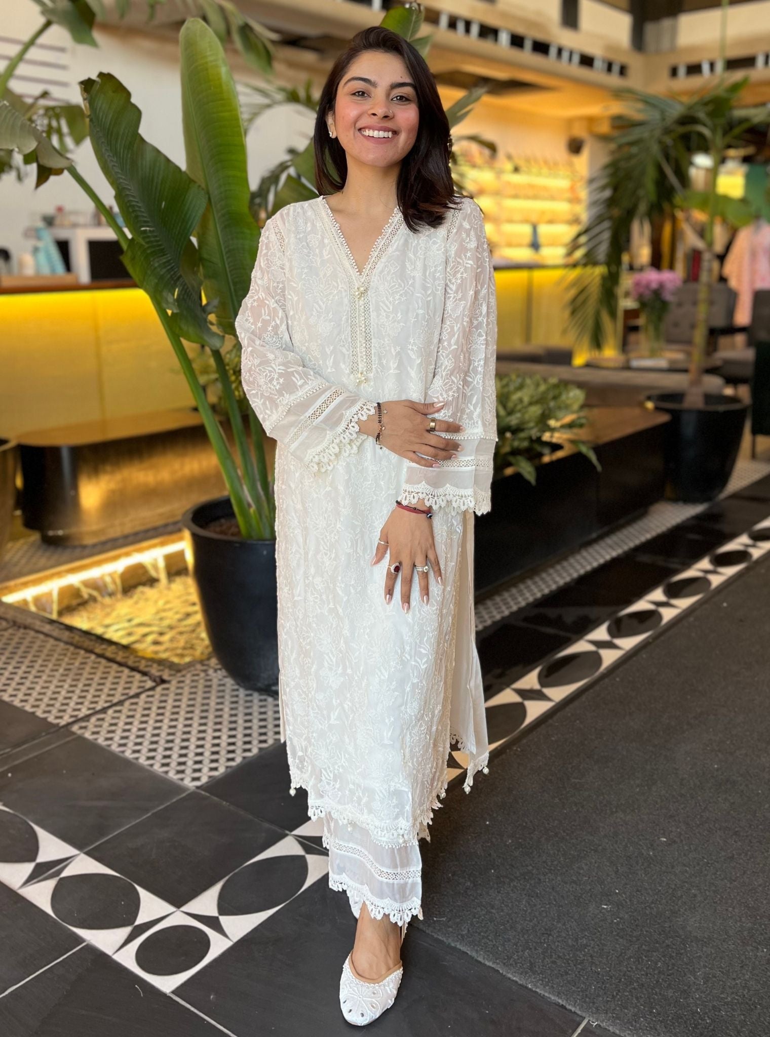 Cahya Organza Off White Kurta Set