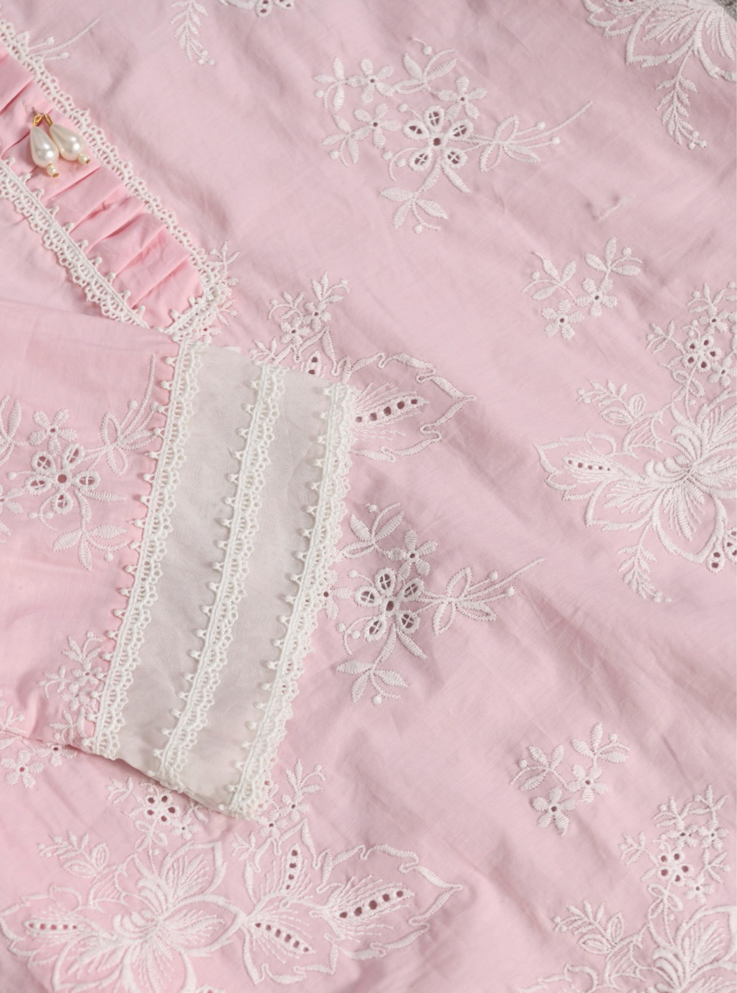 Verlem Supima Cotton Pink Kurta Set