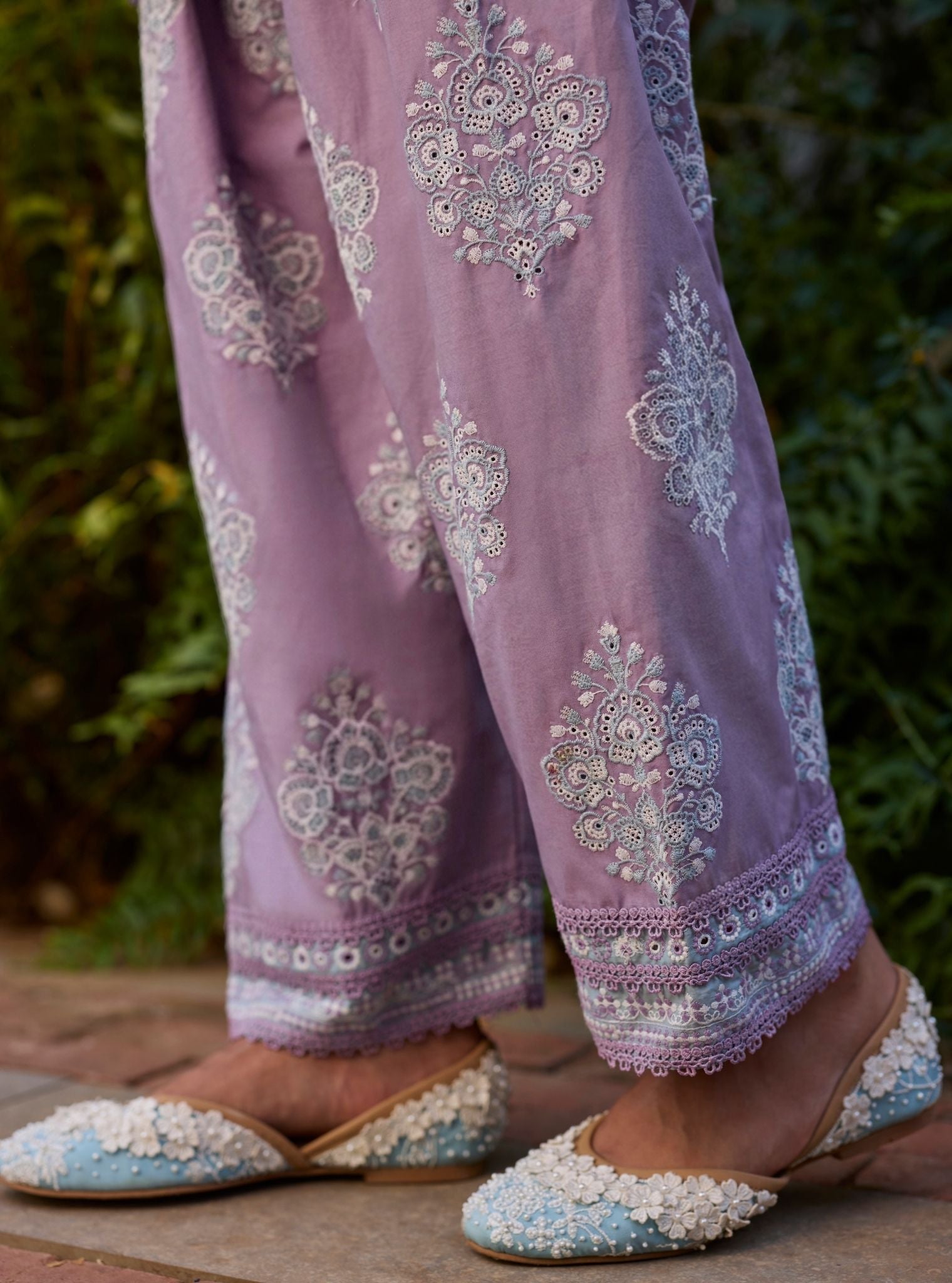 Ruo Supima Cotton Blue Kurta With Farshi Salwar