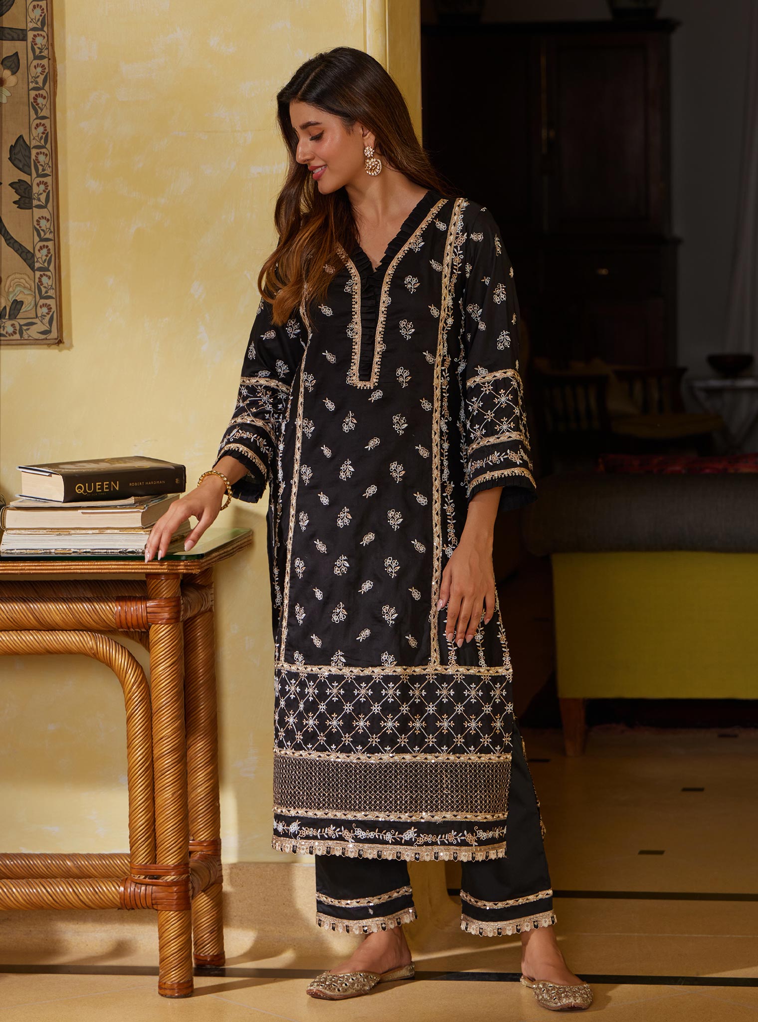 Anvesa Pima Black Kurta Set