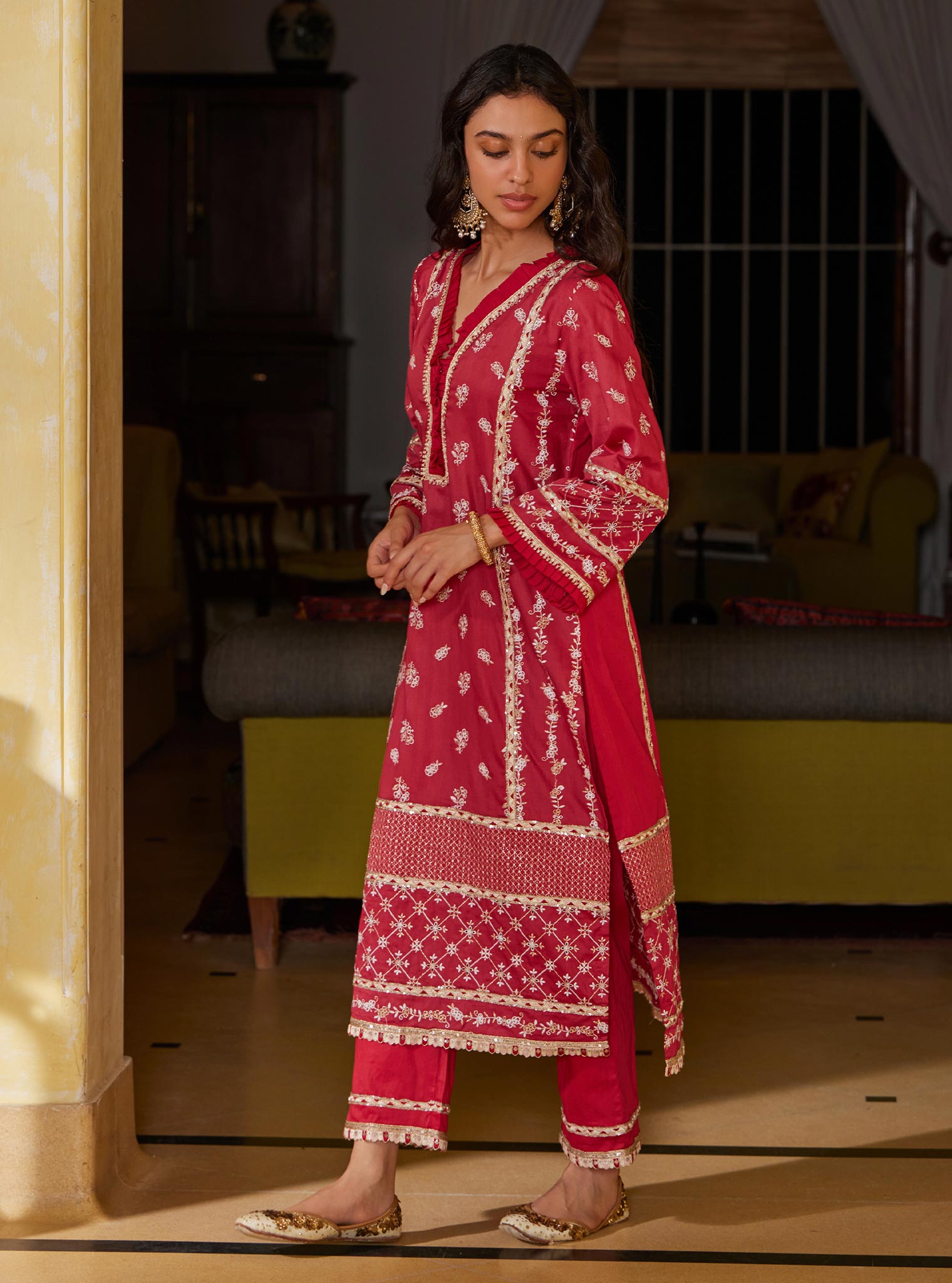 Anvesa Pima Red Kurta Set