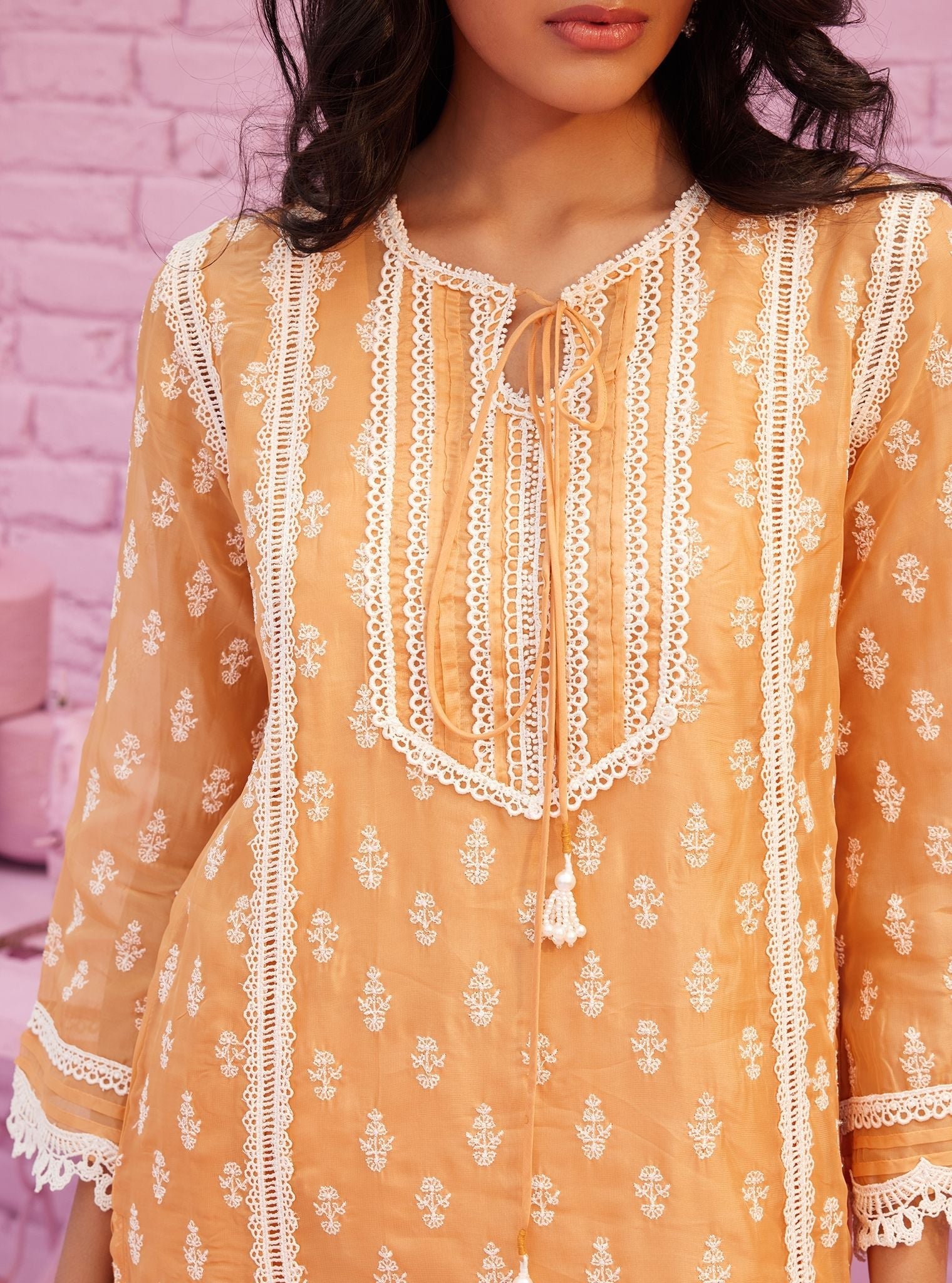 Aarina Organza Orange Kurta Set