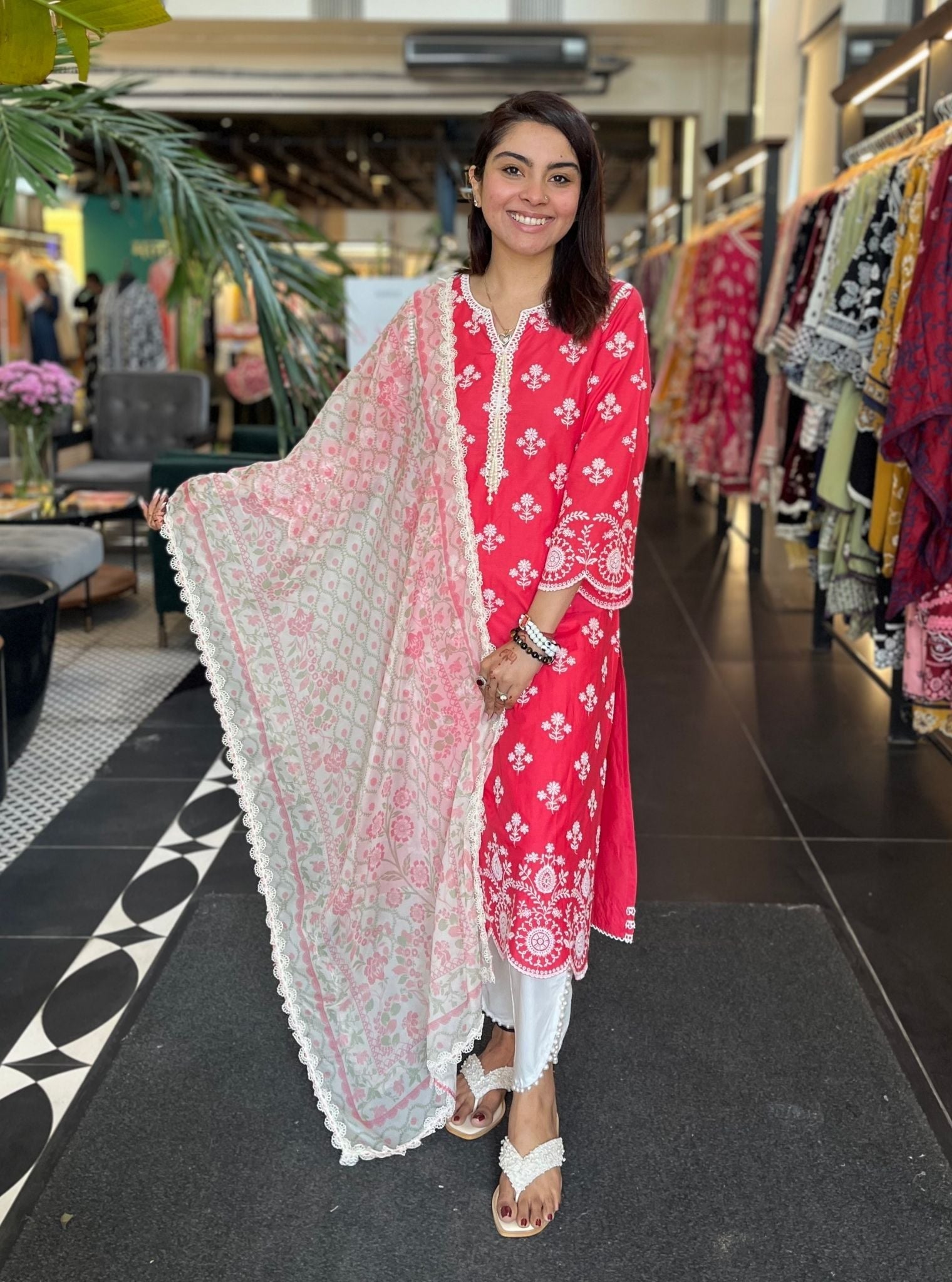 Arpora Supima Cotton Fuschia Kurta Set