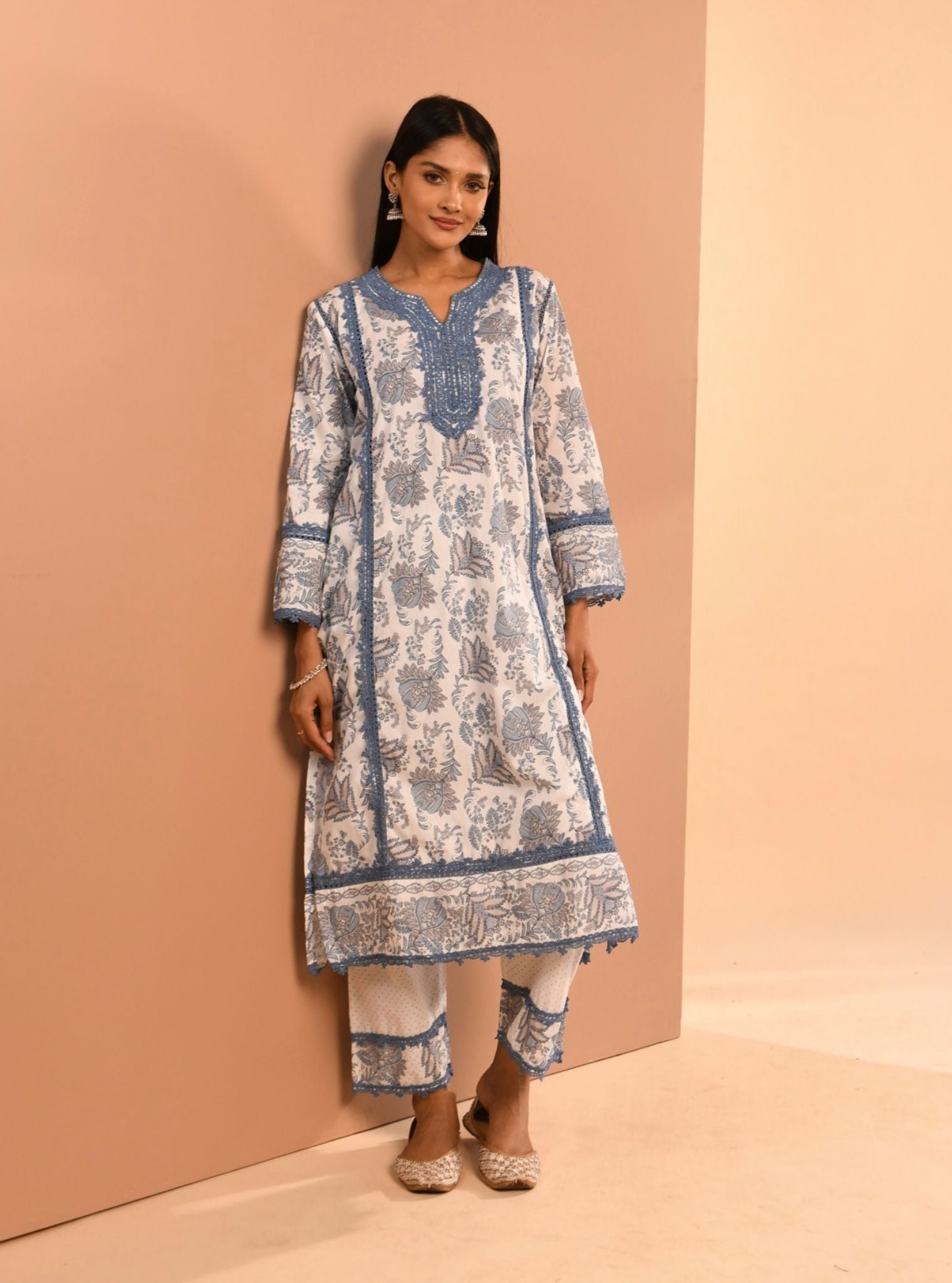 Esti Supima Cotton Blue Kurta Set