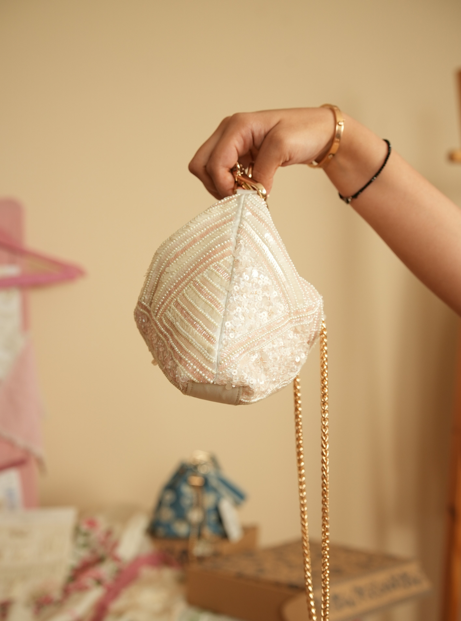 Glow White & Pink Handbag