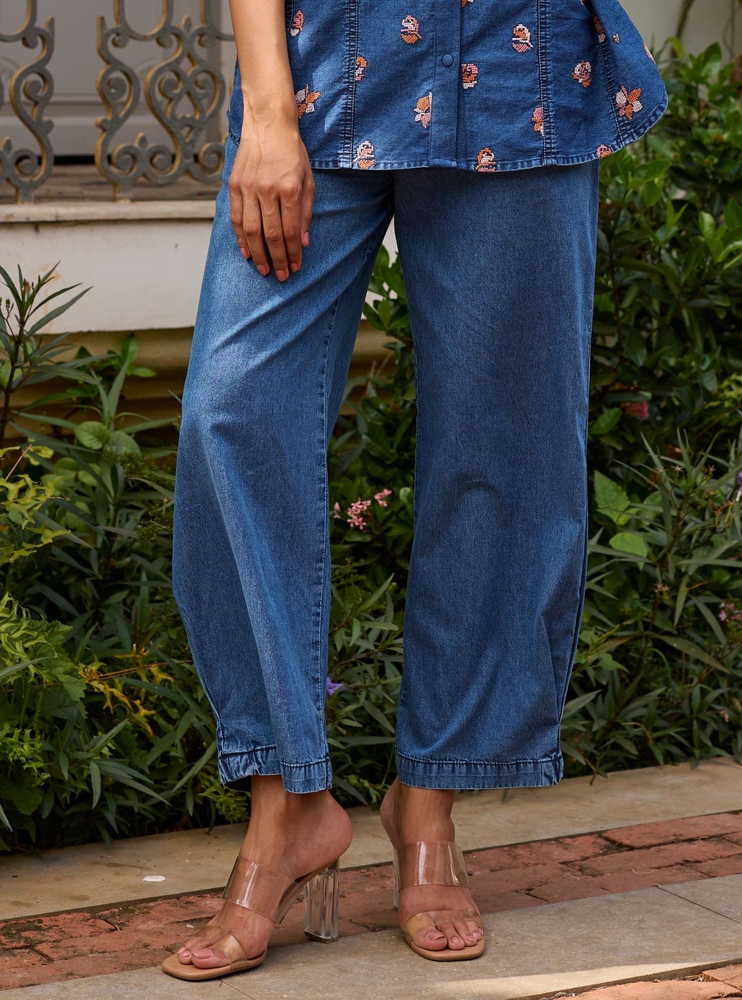 Tvisha Denim Pink Shirt Set