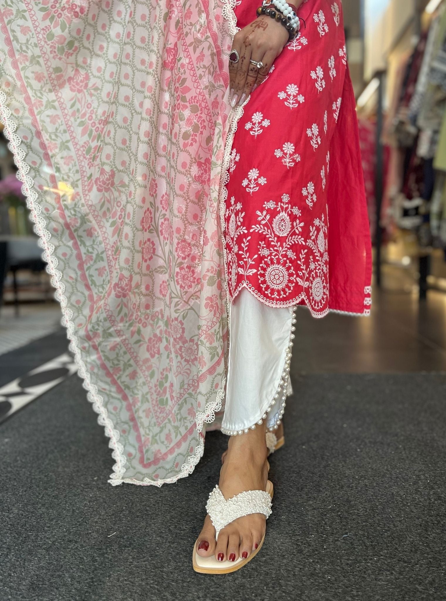 Arpora Supima Cotton Fuschia Kurta Set