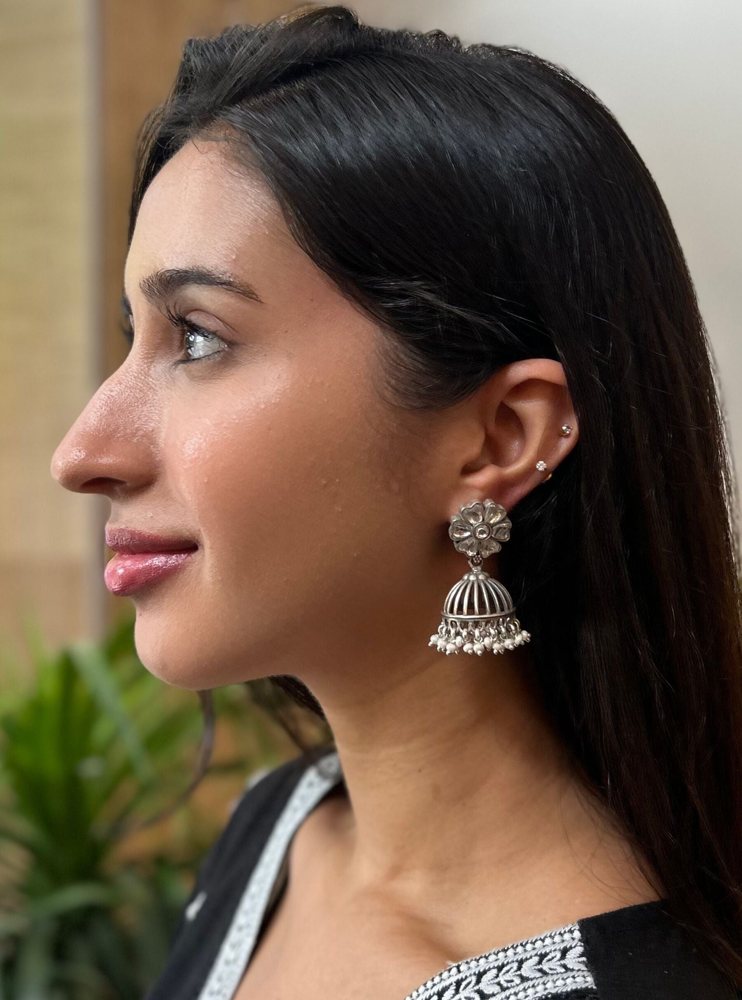 Pure Silver Nived Jhumki