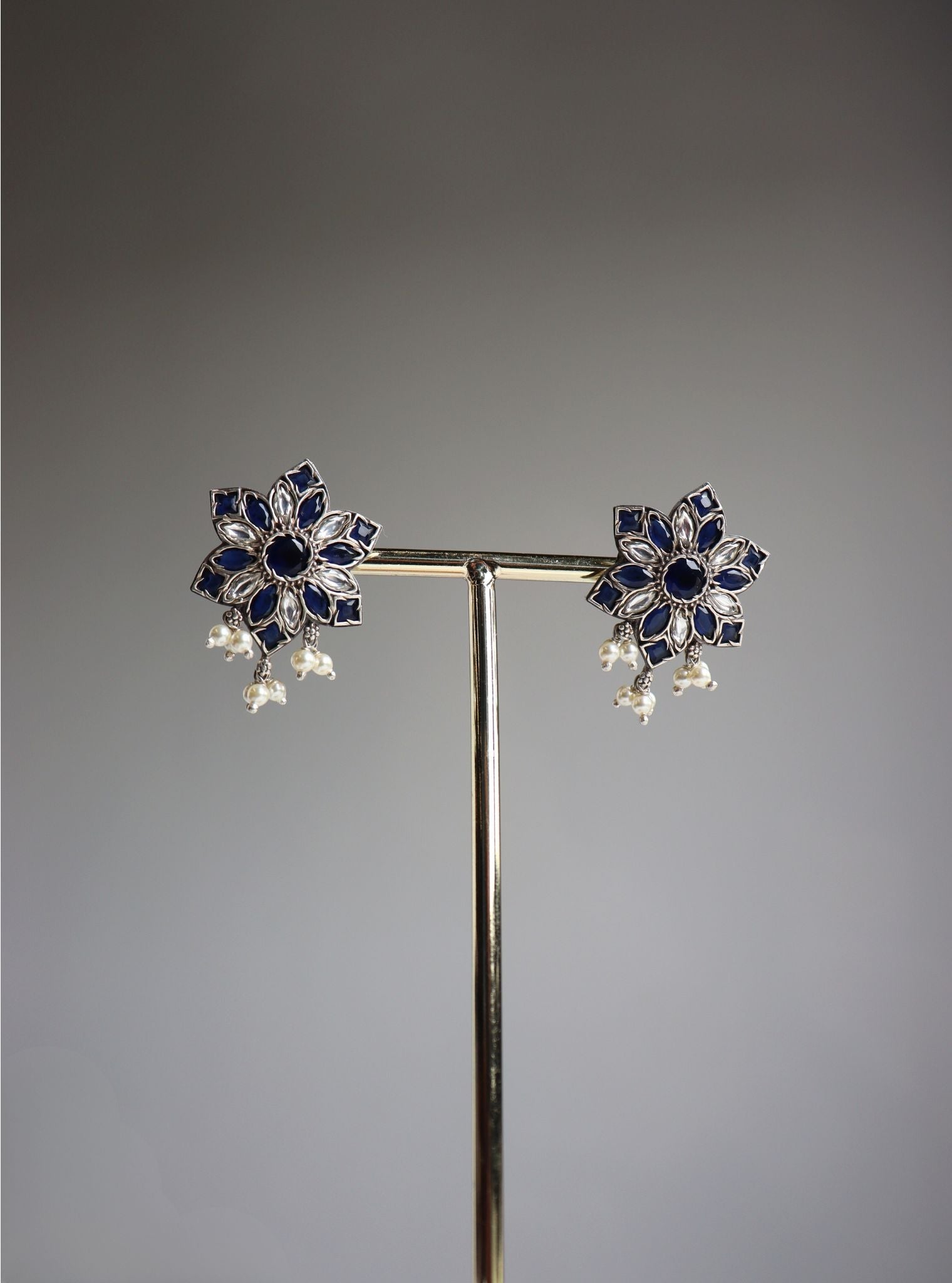 Pure Silver Phool Studs