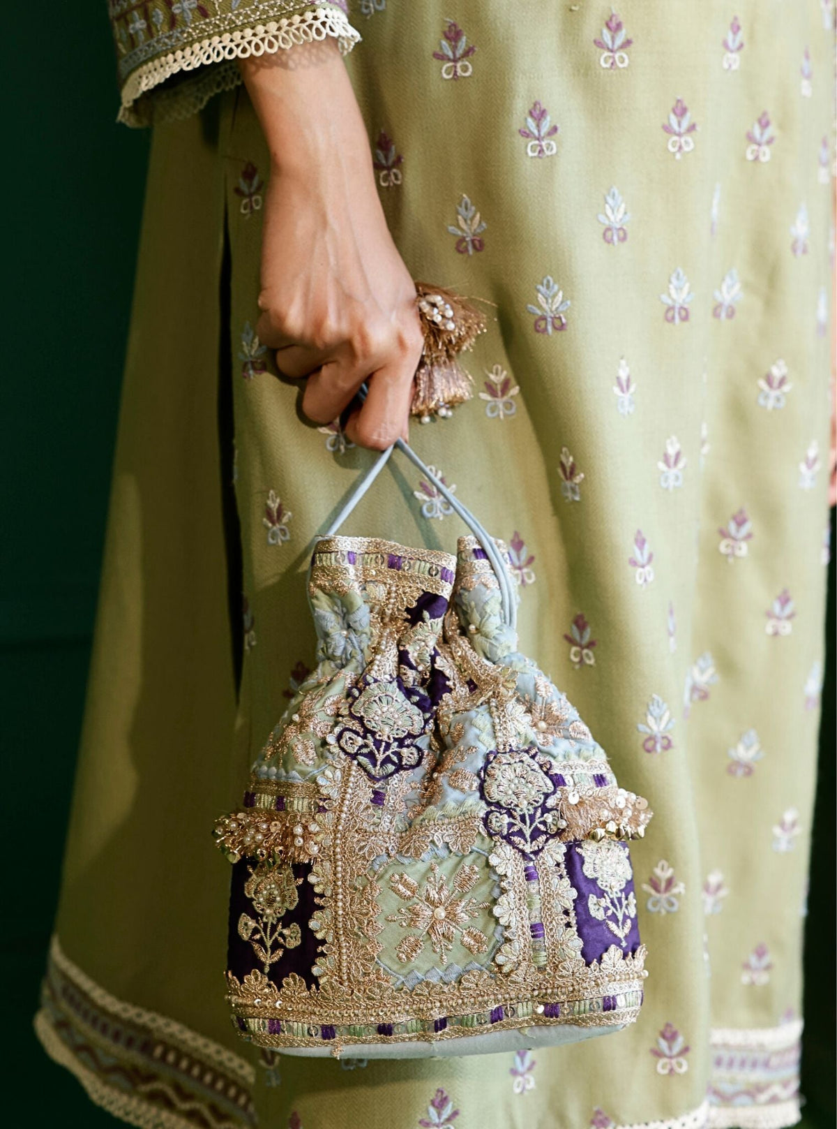 Mulmul Vedika Patchwork Potli