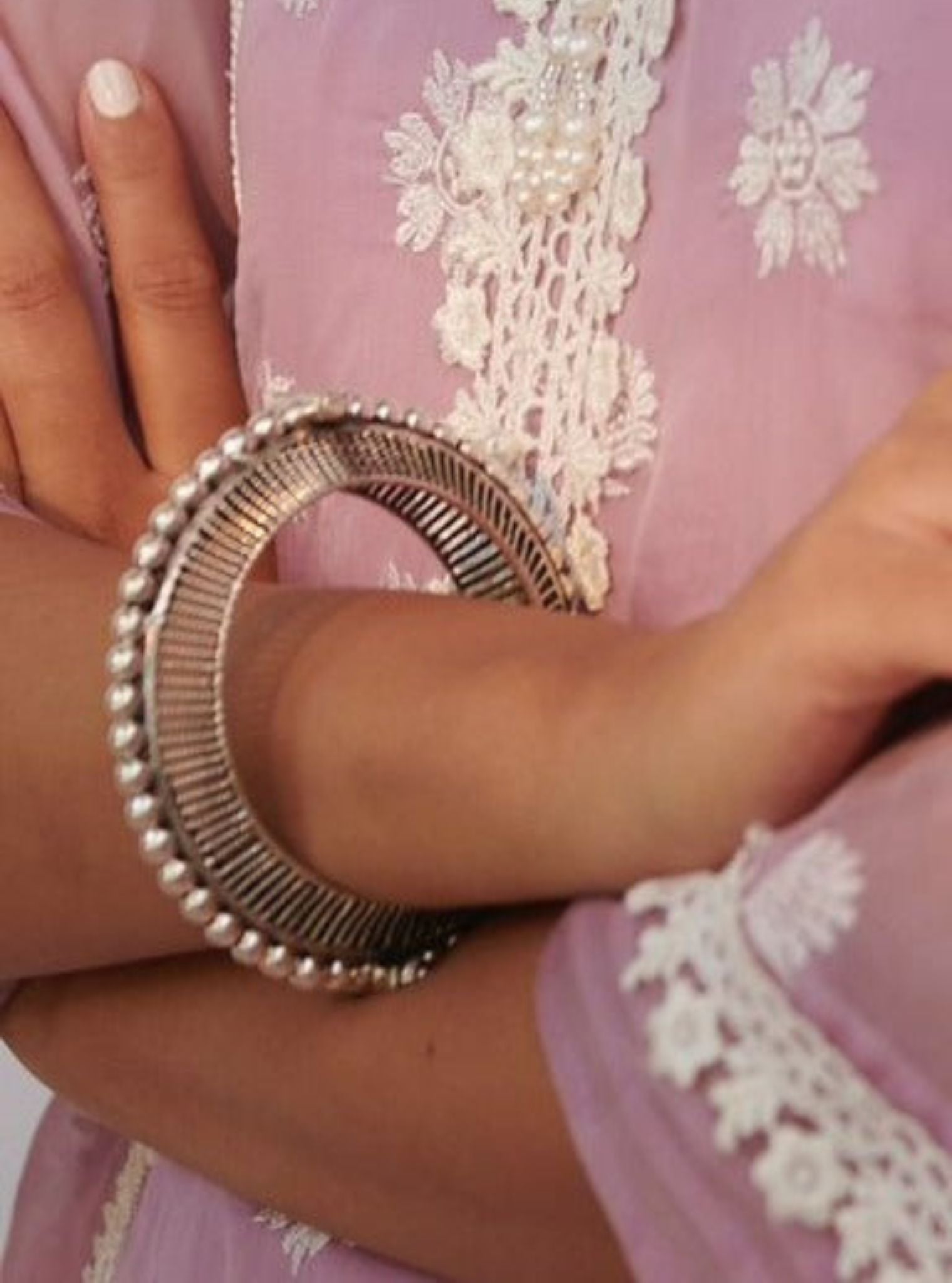 Pure Silver Blossom bangle