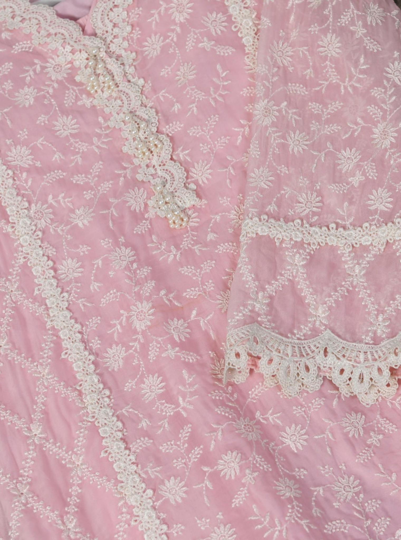 Sunderland Organza Pink Kurta Set