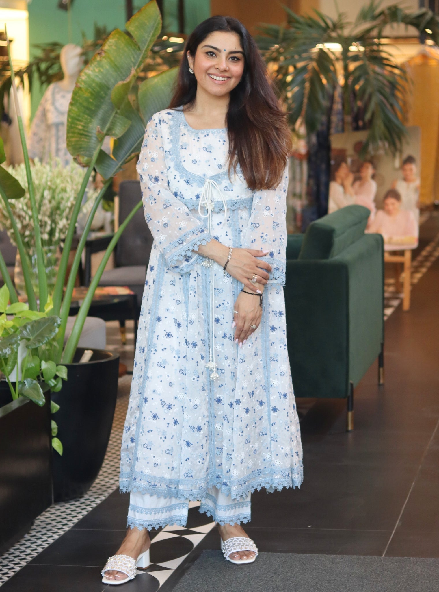 Elena Organza White Kurta Set