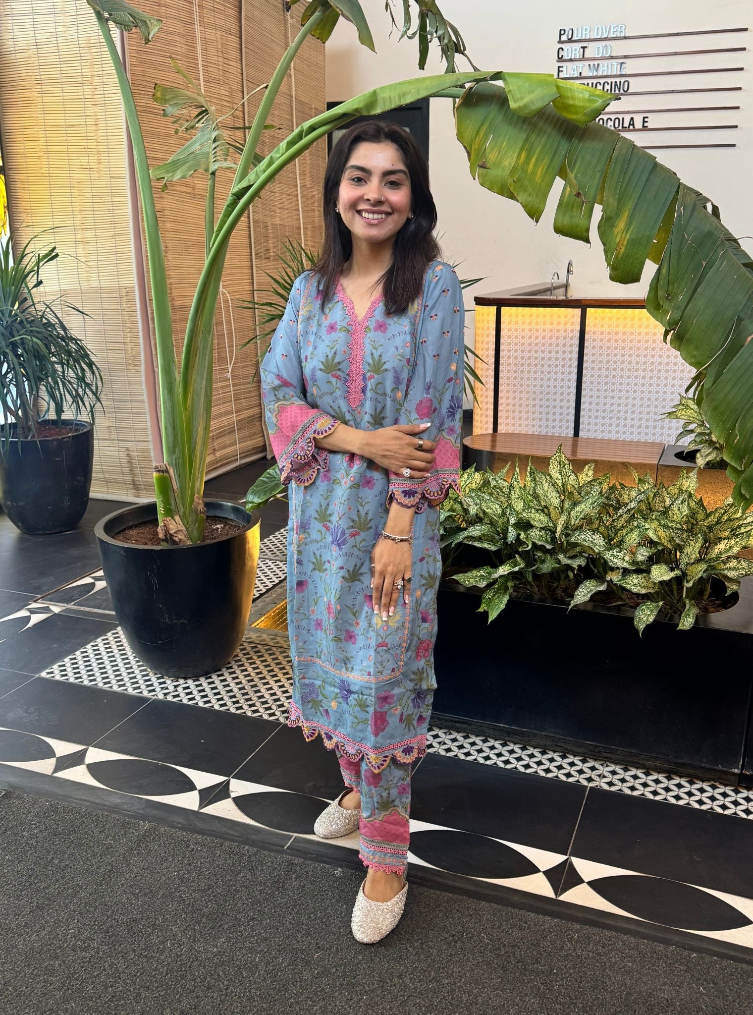 Alya Lawn Printed Blue Kurta Set