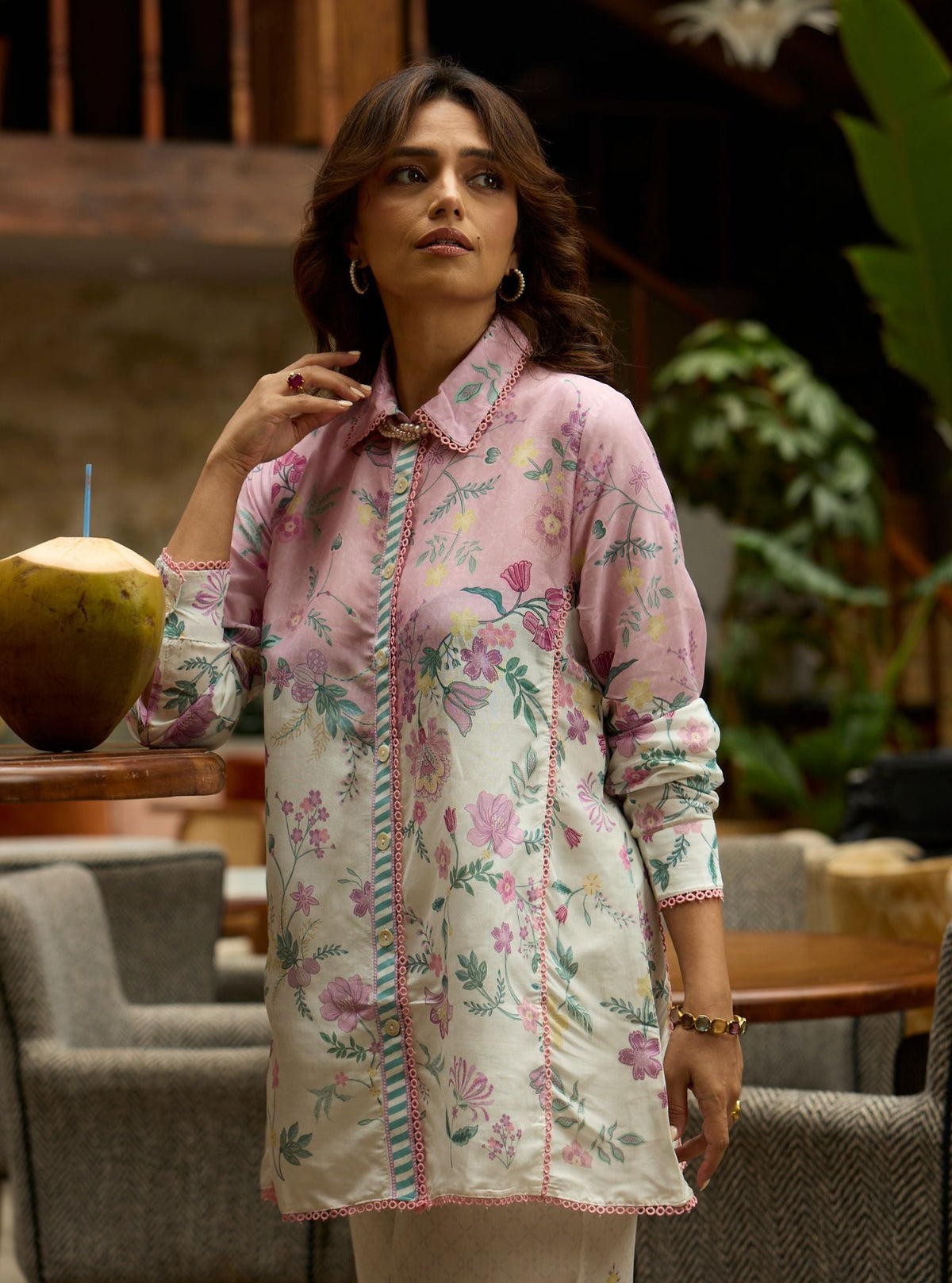 Oona Lawn Printed Pink Co-ord Set