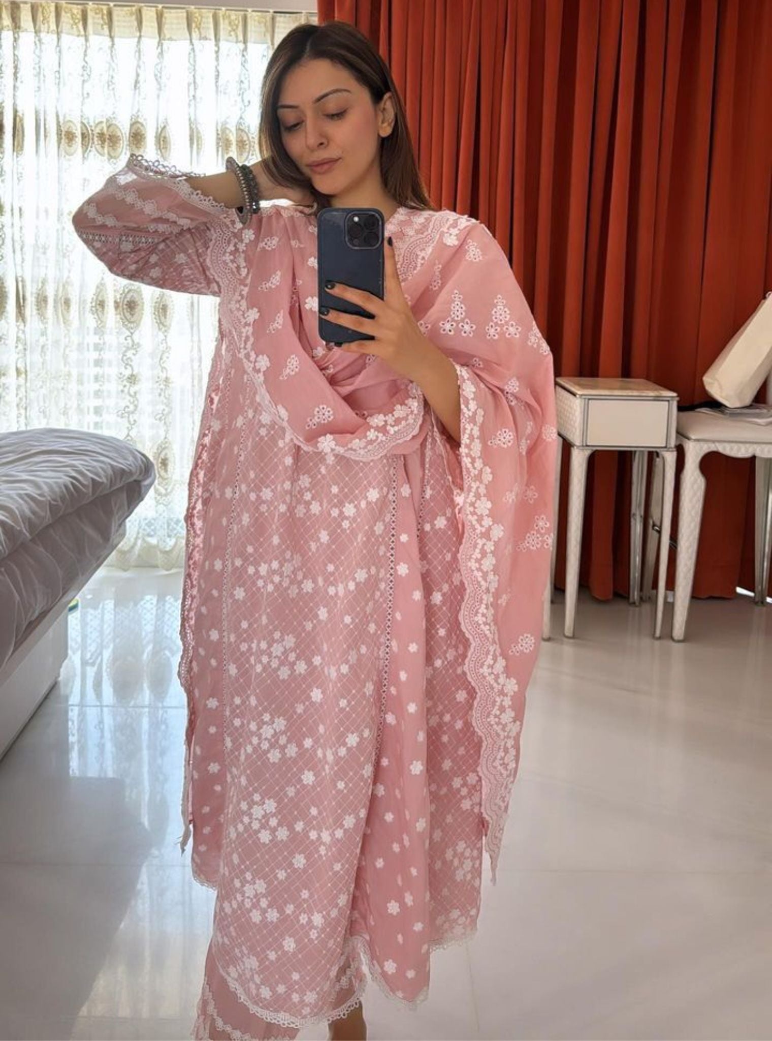 Kishi Supima Cotton Light Pink Kurta Set