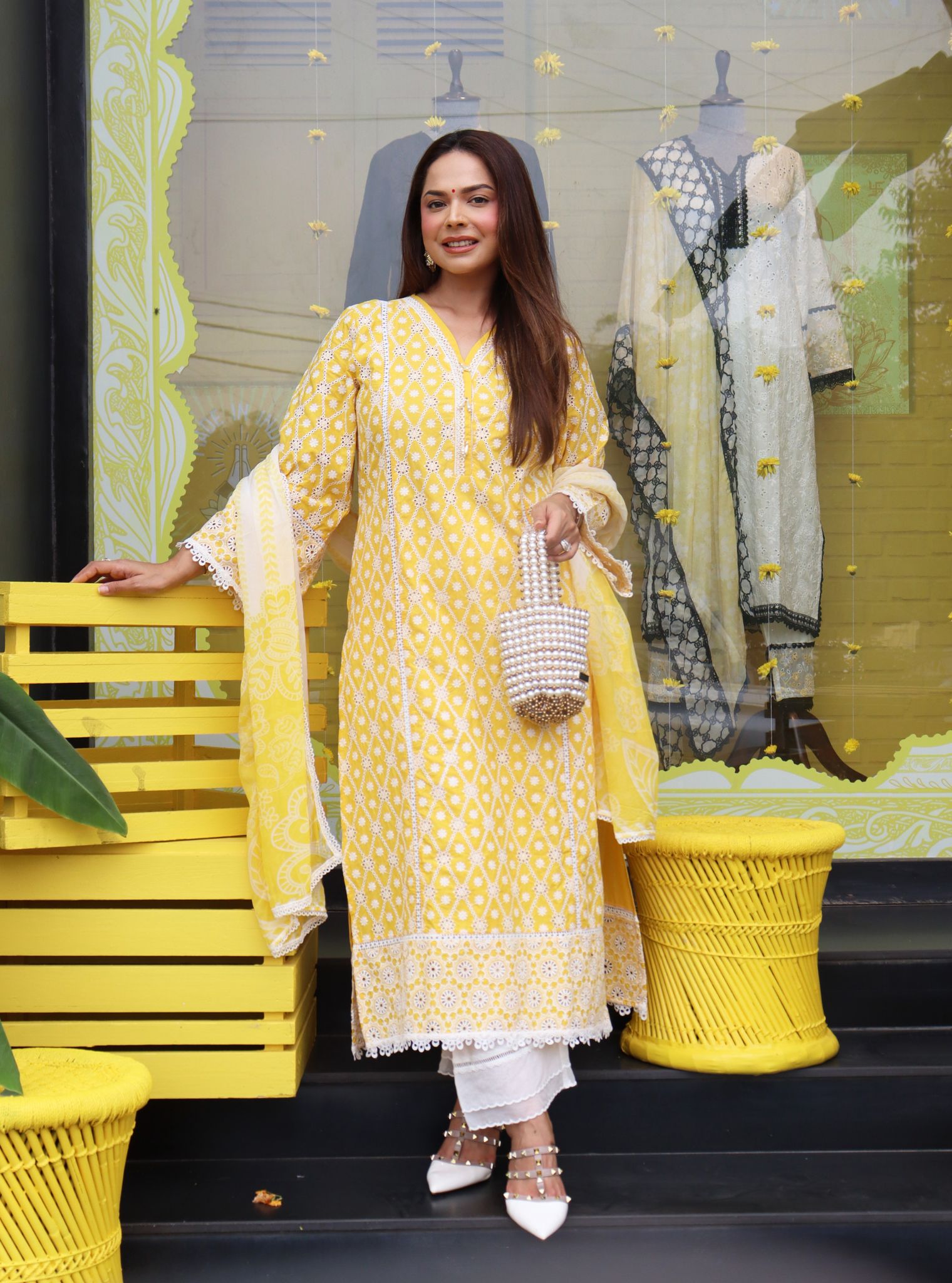 Asti Supima Cotton Yellow Kurta Set