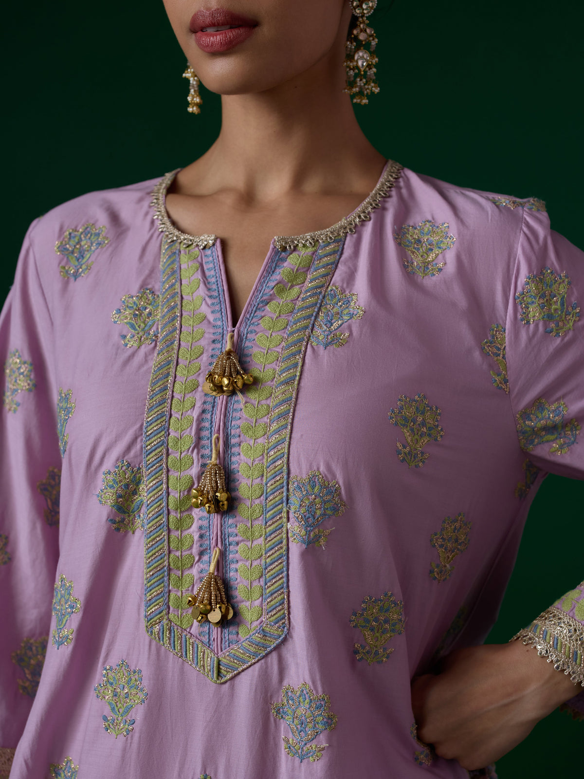 Ophel Supima Cotton Lilac Kurta Set