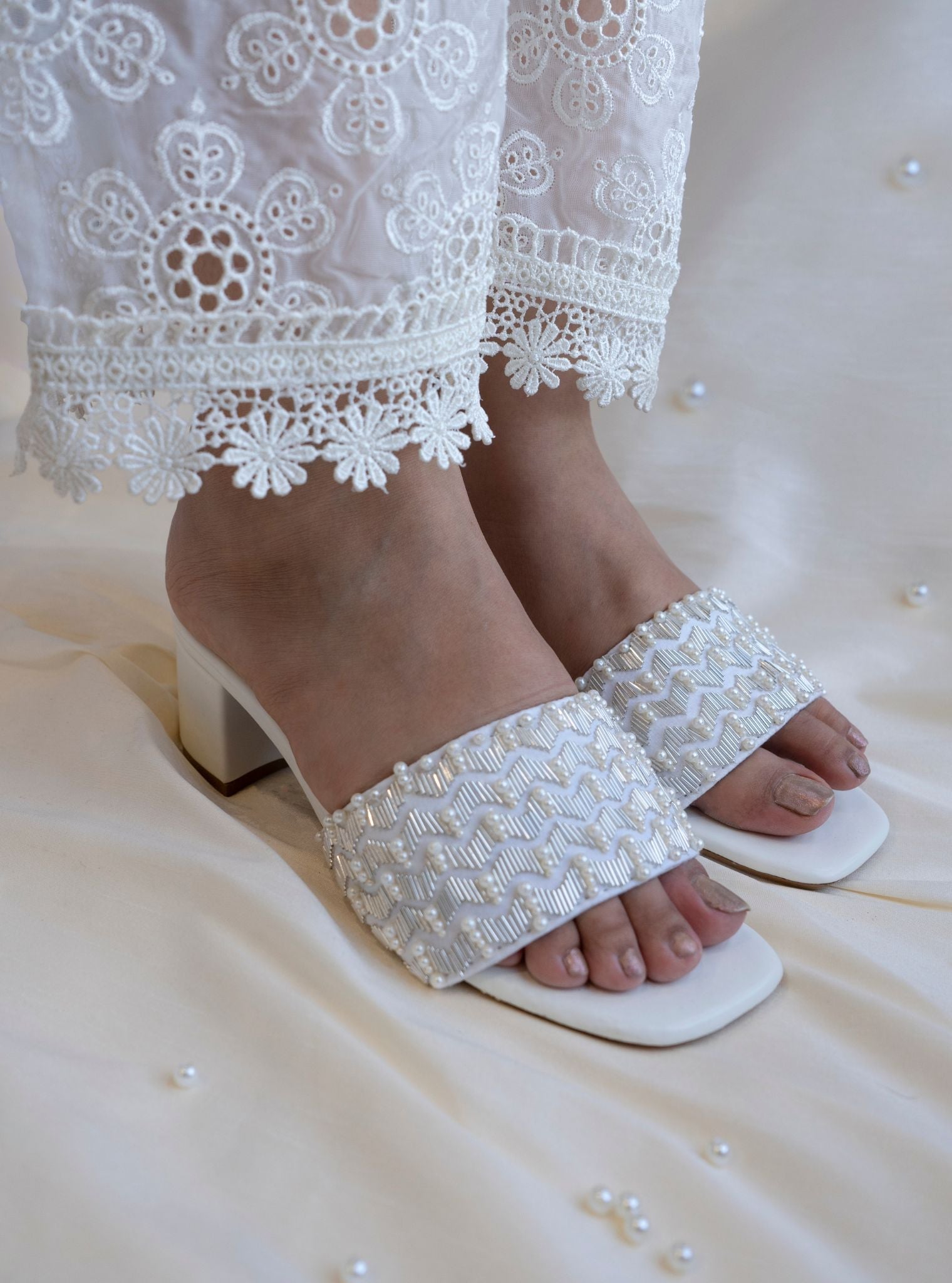 Lata Silver Vegan Heel