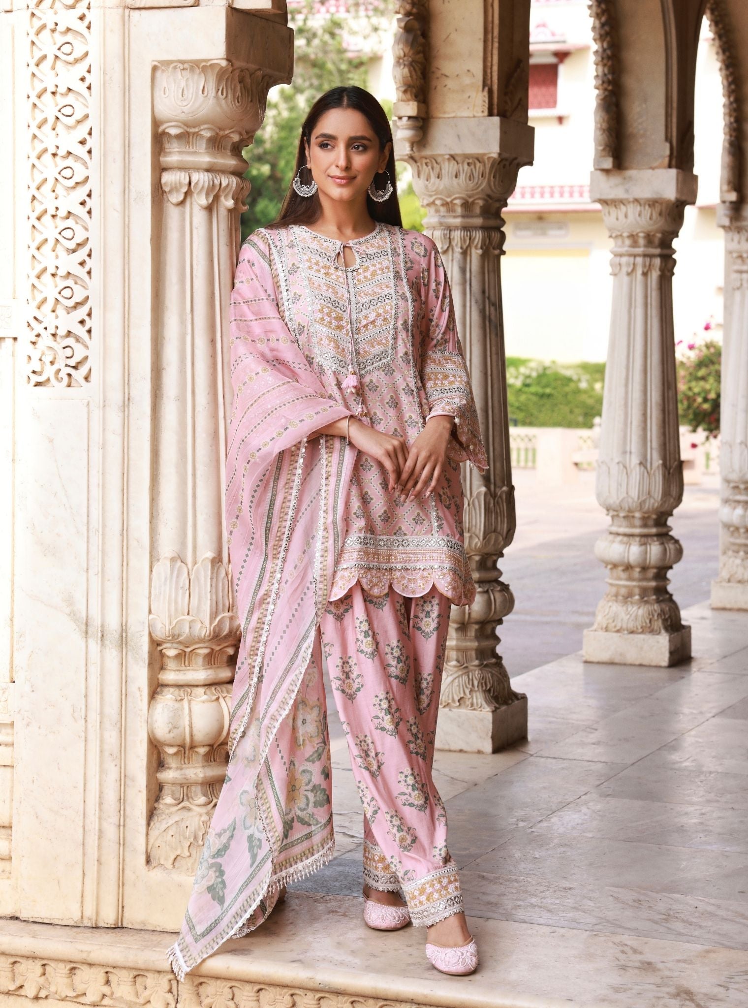 Kalari Lawn Pink Kurta With Farshi Salwar