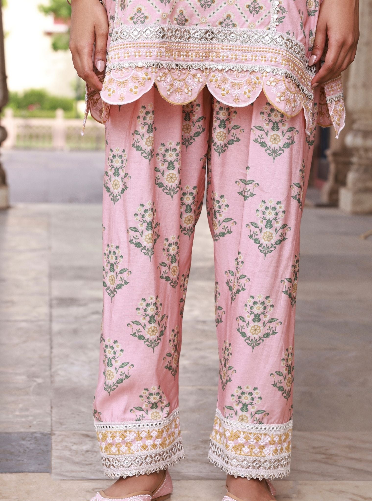 Kalari Lawn Pink Kurta With Farshi Salwar