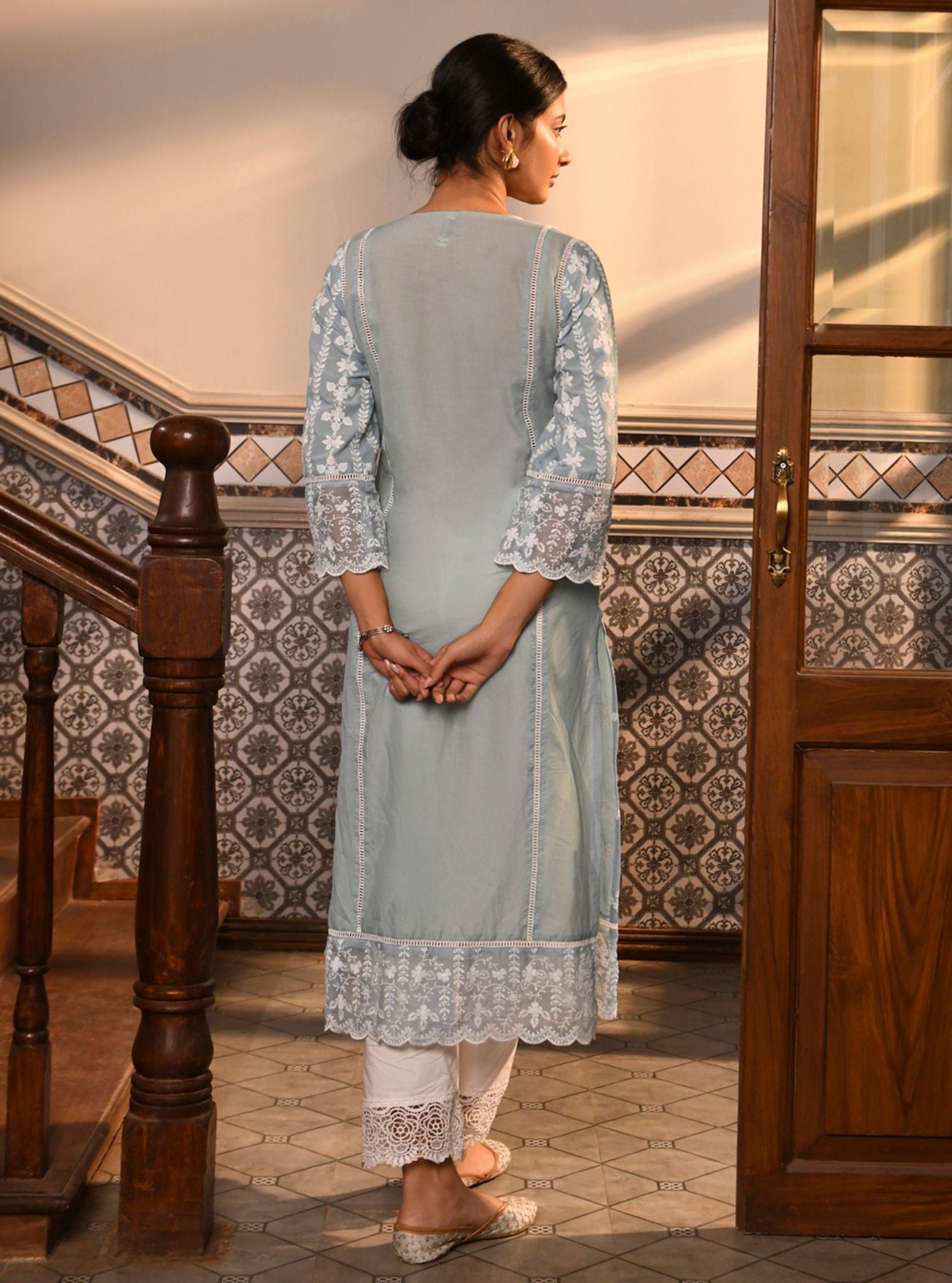 Arpina Supima Cotton Blue Kurta Set