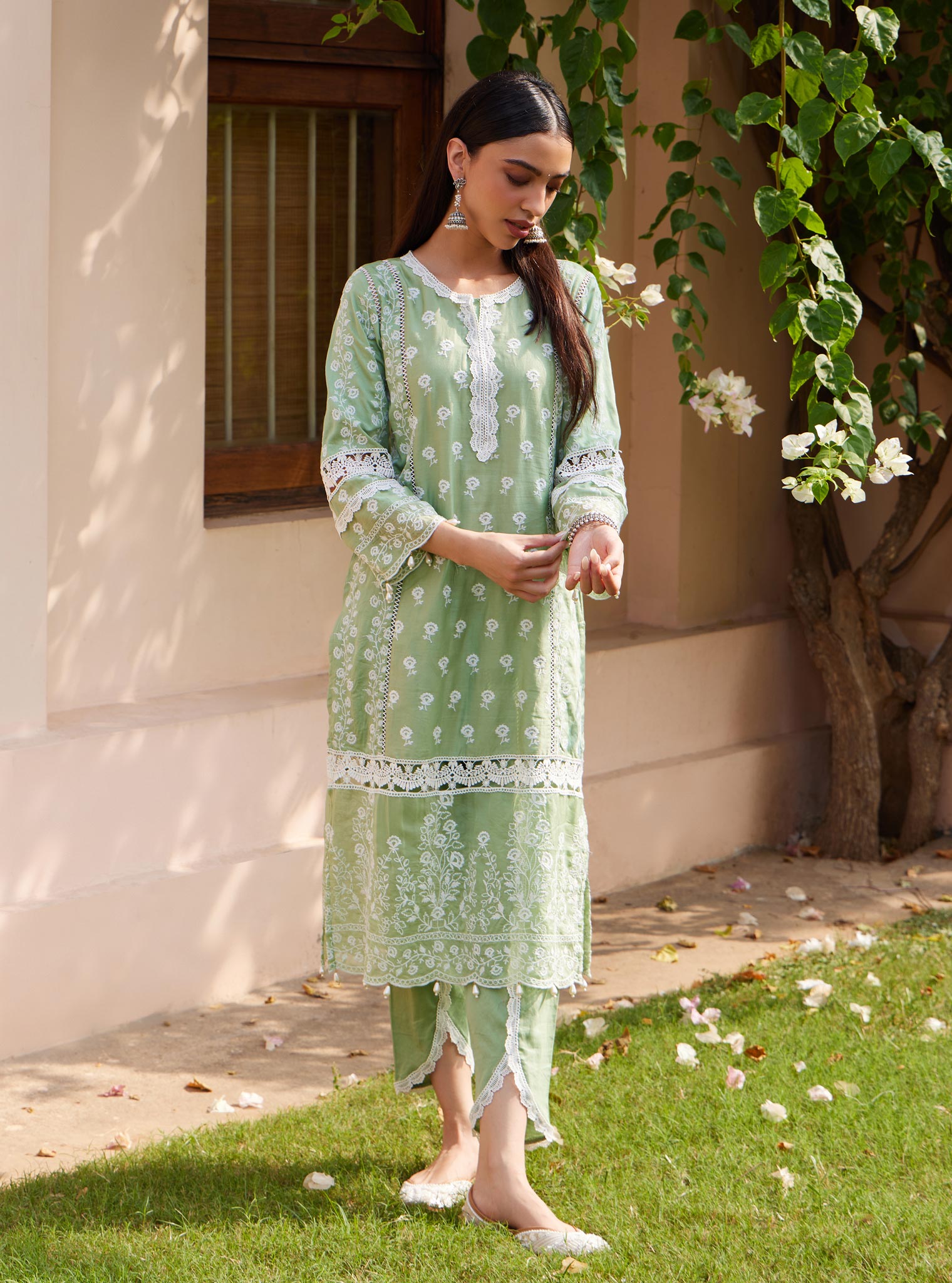 Svasti Pima Green Kurta Set