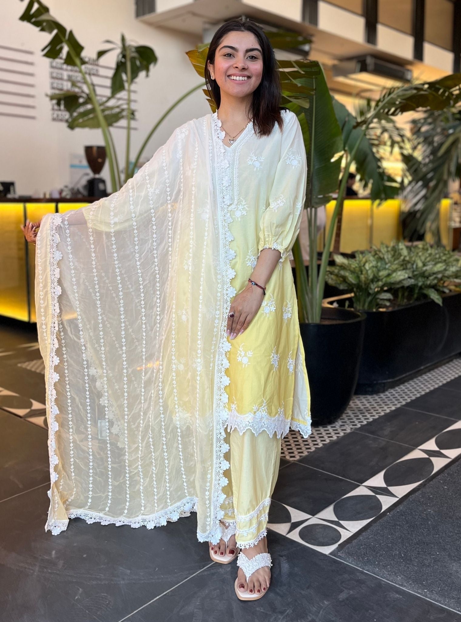 Enola Supima Cotton Ombre Yellow Kurta Set