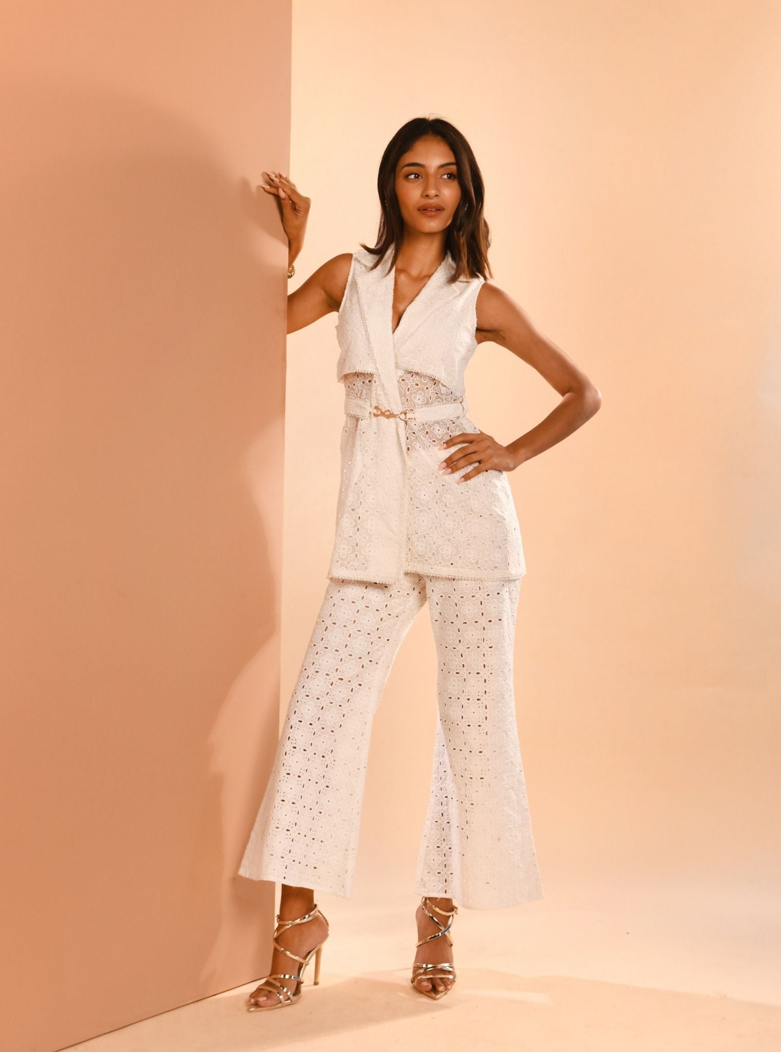 Dell Organza White Co-ord Set